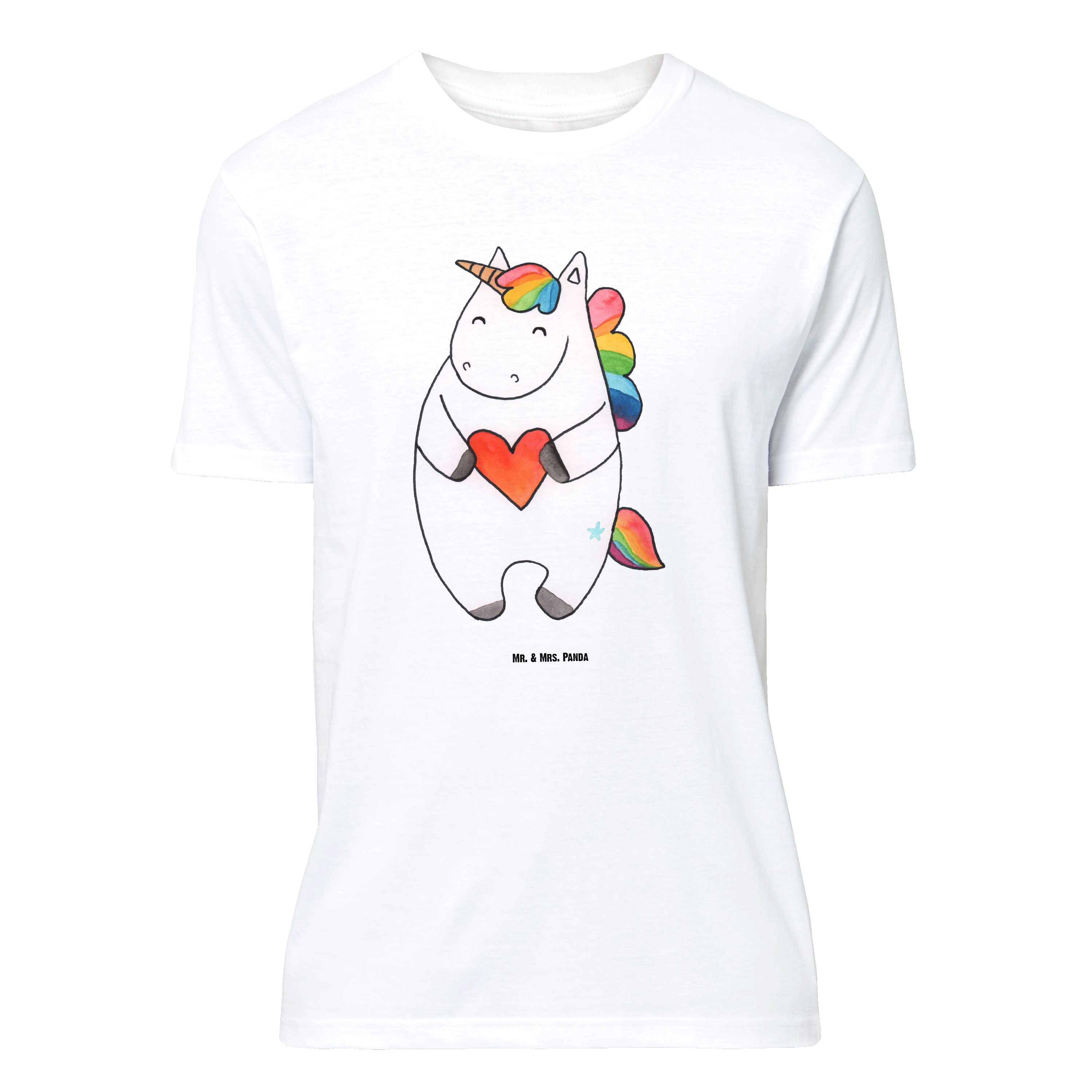 T-Shirt Einhorn Herz, Größe XL T-Shirt, Weiß, Unicorn, Schlimm, T-Shirt mit S