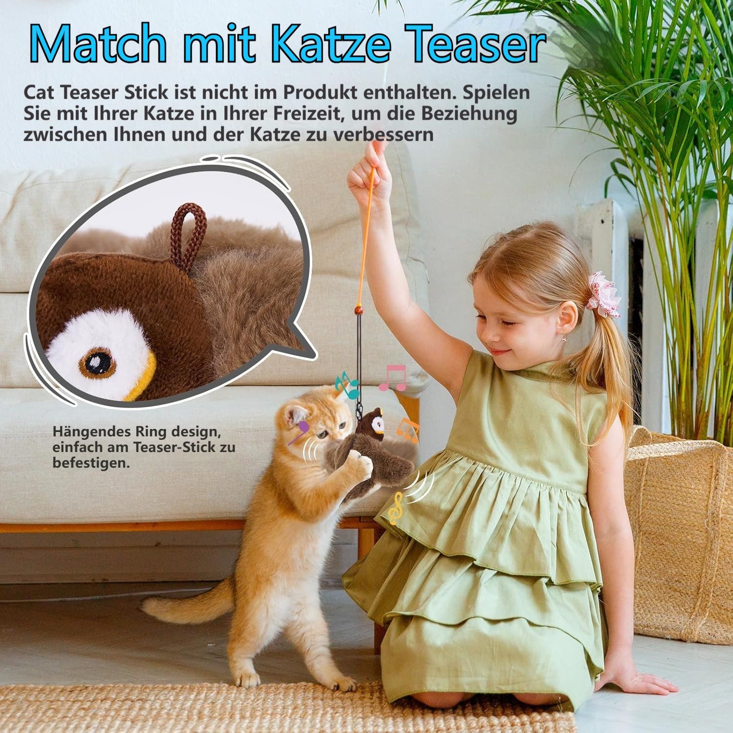 BlingBin Tier-Intelligenzspielzeug Interaktives Katzenspielzeug Vogel mit günstig online kaufen