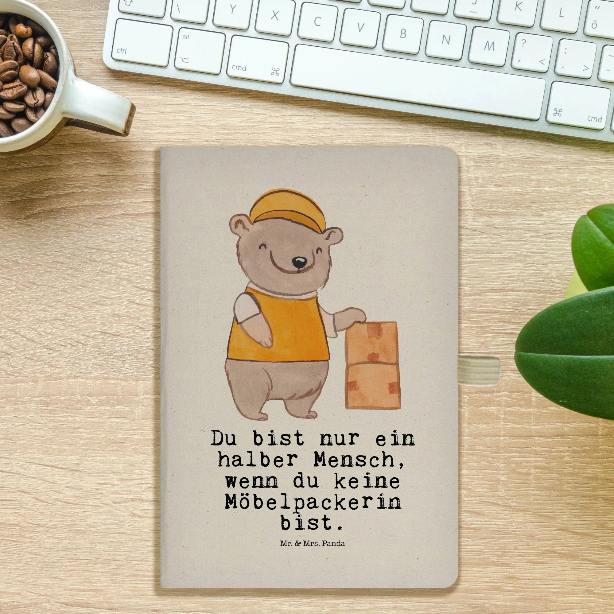 Thumbnail - Mr. & Mrs. Panda Notizbuch Möbelpackerin Herz - Transparent - Geschenk, Ausbildung, A5 Notizbuch Mr. & Mrs. Panda, Kreat...