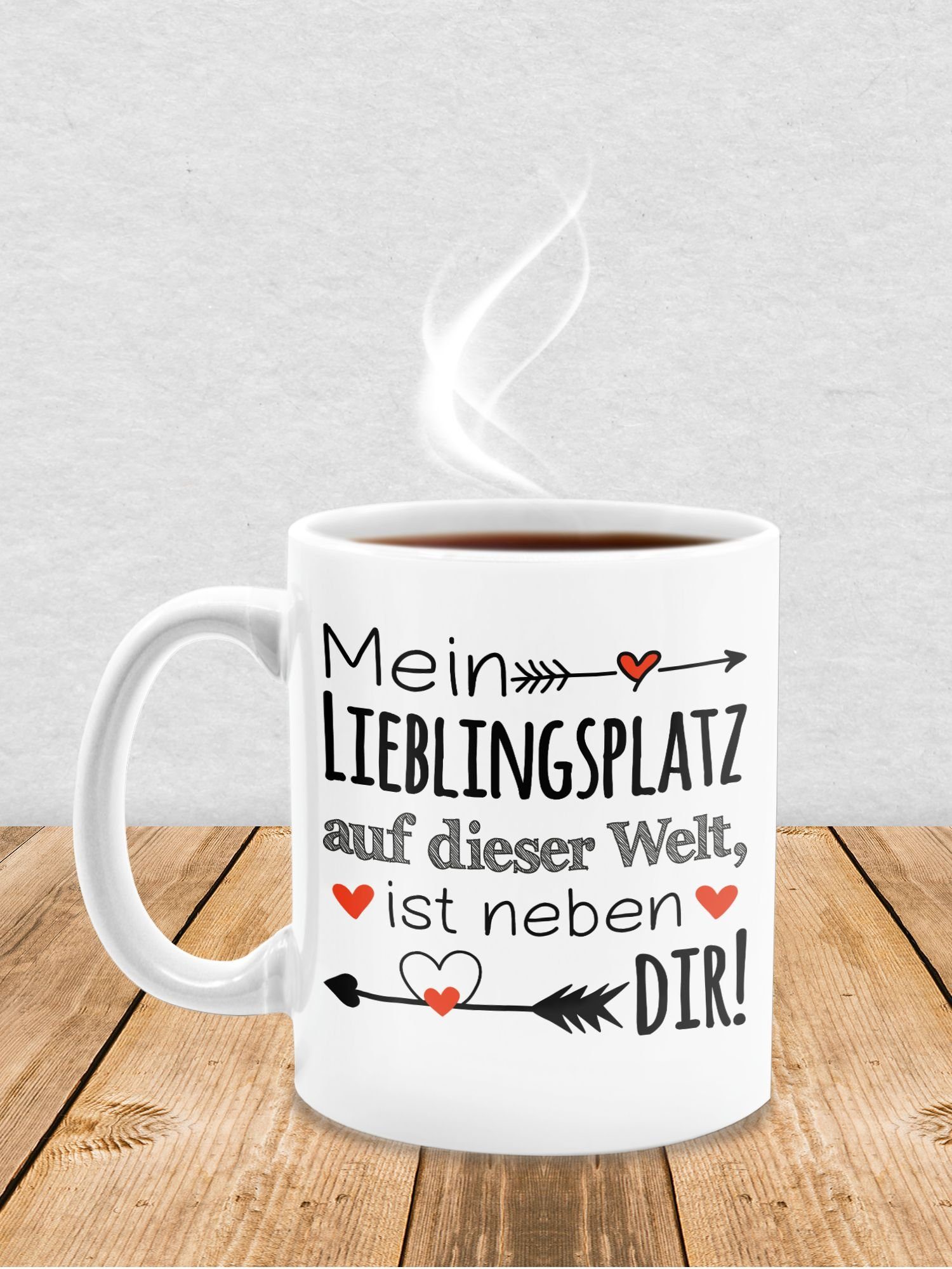 Shirtracer Tasse Lieblingsplatz - Weiß Beziehung Geschenk Partnerin 3 Keramik, Liebeserklärung, Geschenk Valentinstag Partner