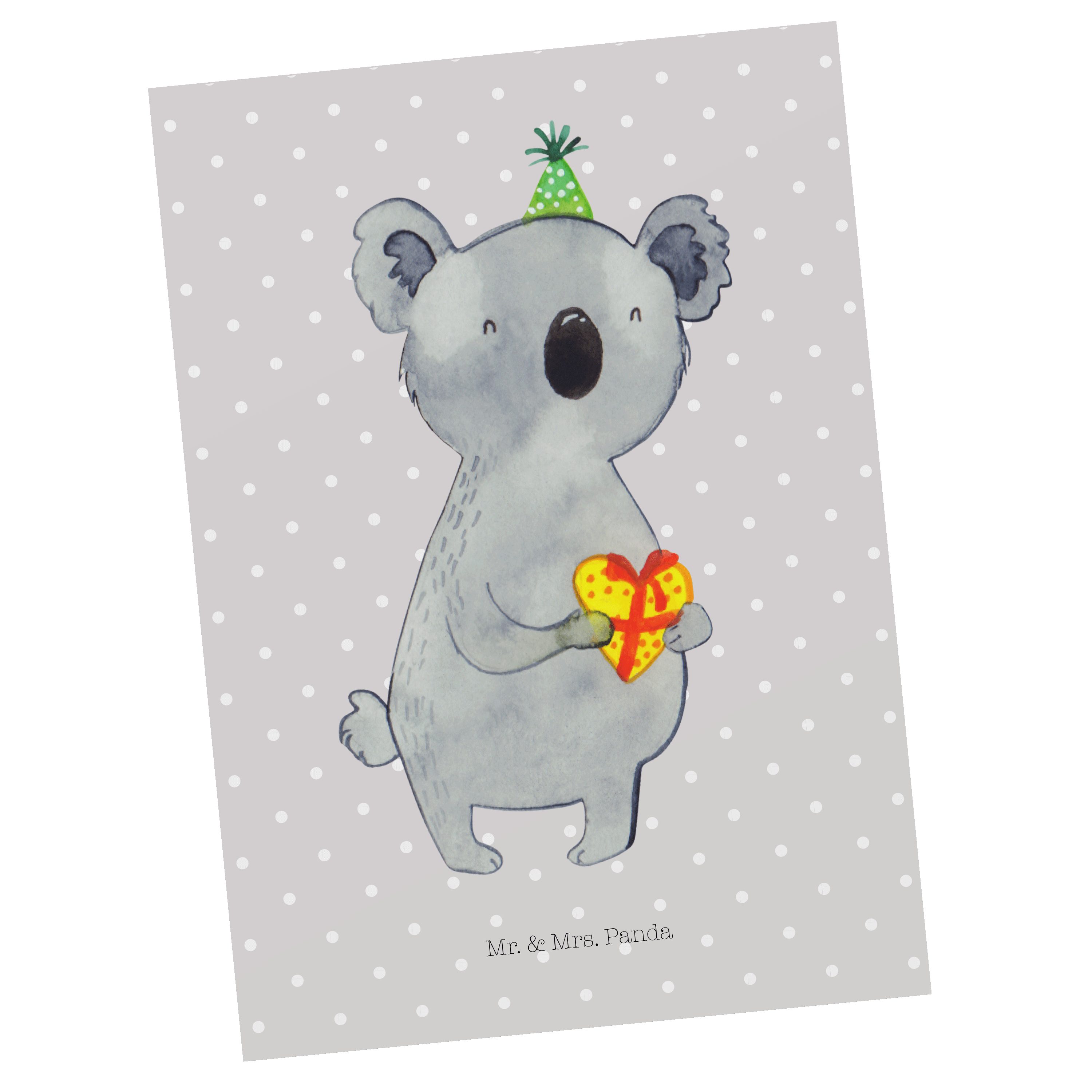 Einladung, Mr. Postkarte Mrs. Geschenk Koala Pastell - Panda - Grau & Ansichtskarte Dankeskarte,