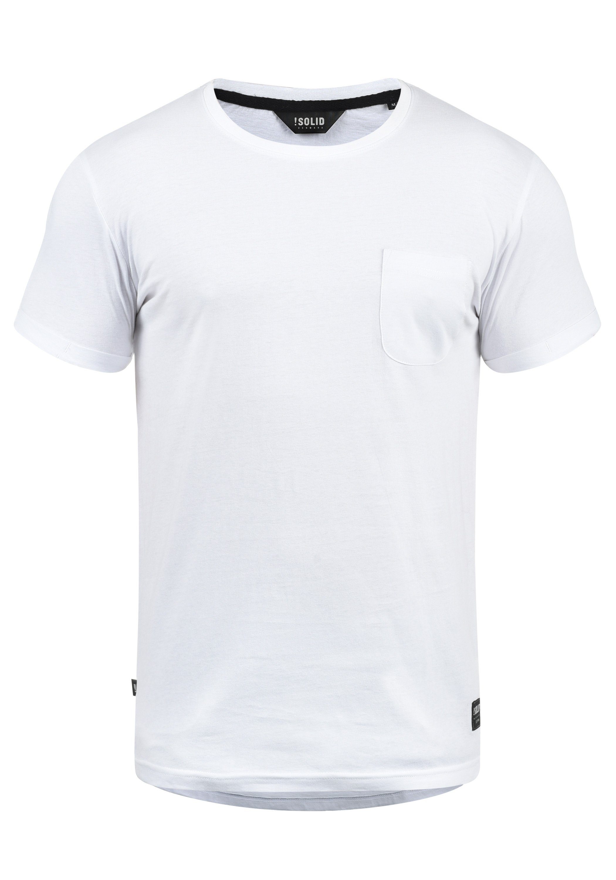 !Solid Rundhalsshirt SDBob Kurzarmshirt mit Brusttasche White (0001)