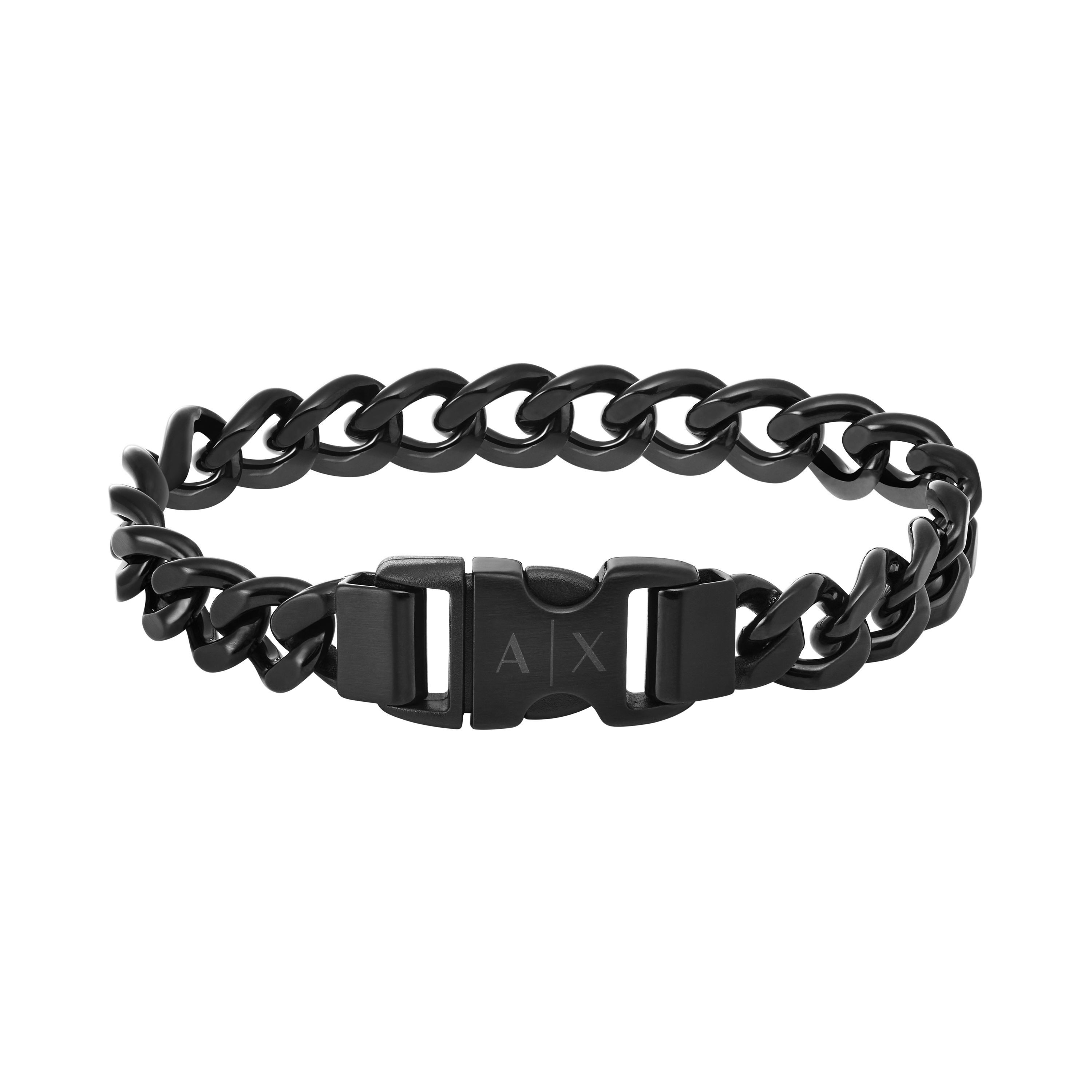 Valentinstagsgeschenk ARMANI EXCHANGE Armband Schmuck Geschenk Edelstahl Nylon Armschmuck, schwarz