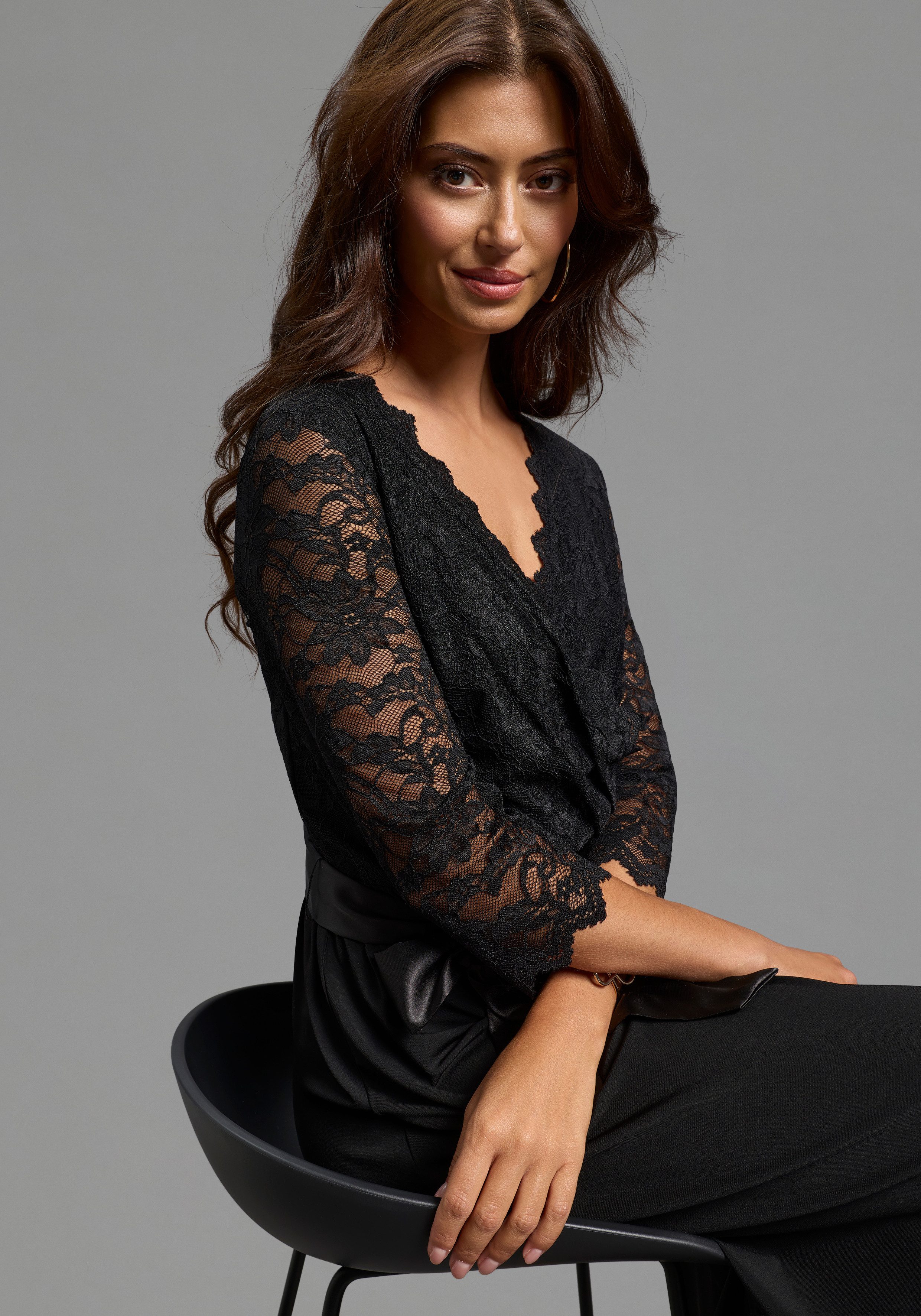 Laura Scott Abendkleid für elegante Anlässe, aus Spitze und Jersey