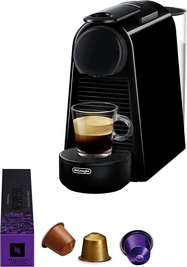 Nespresso Kapselmaschine Essenza Mini EN85.B von DeLonghi, Black, inkl. Willkommenspaket mit 14 Kapseln