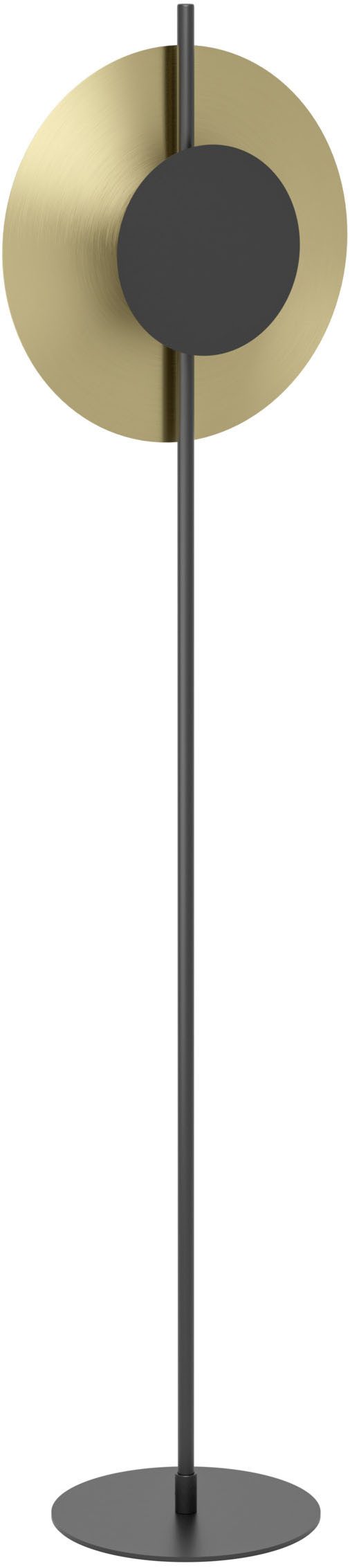 EGLO Stehlampe TOCINA Stehlampe - Stahl - LED - 1X11W - IP20, Ein-/Ausschalter, LED fest integriert, Warmweiß, Standlampe, Indirekte Beleuchtung, messing-gebürstet, L38 x H150 cm