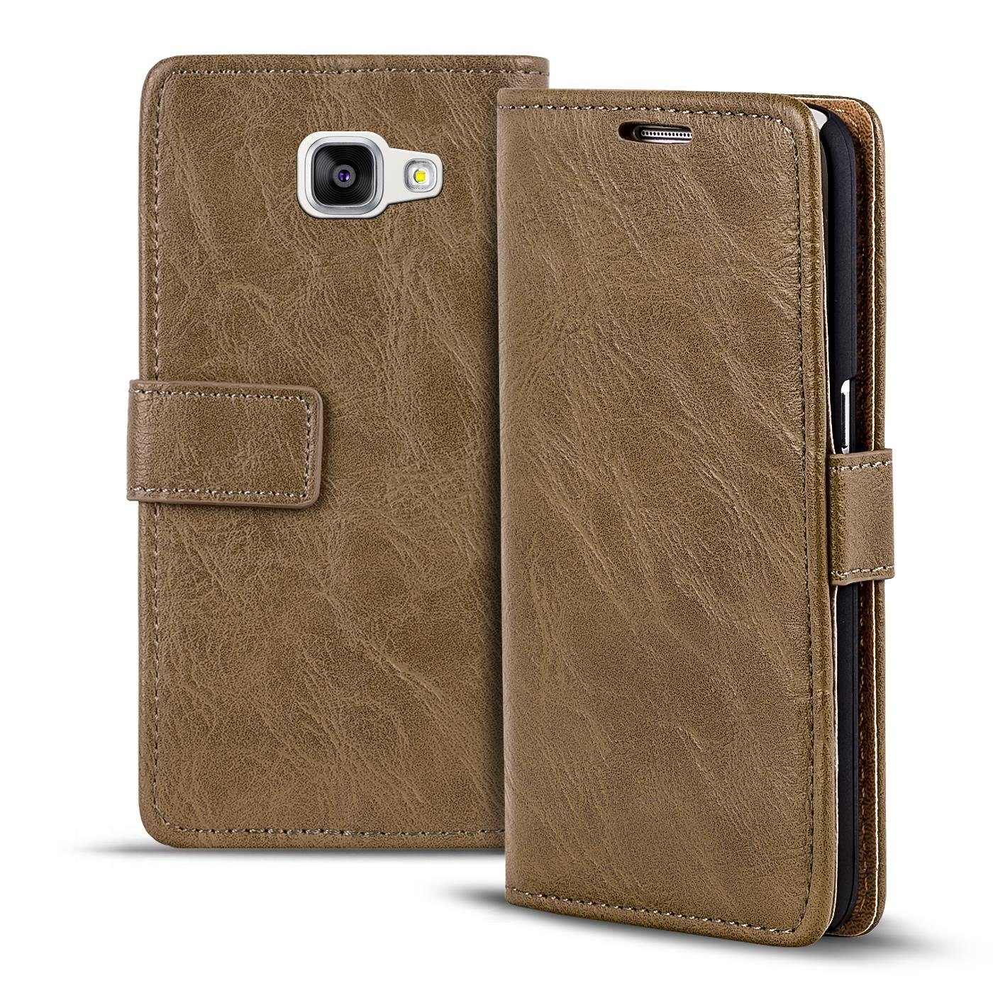 CoolGadget Handyhülle Retro Klapp Tasche Book Cover für Samsung Galaxy A5 2016 5,2 Zoll, Schutzhülle Wallet Case Kartenfach Hülle für Samsung Galaxy A5 2016