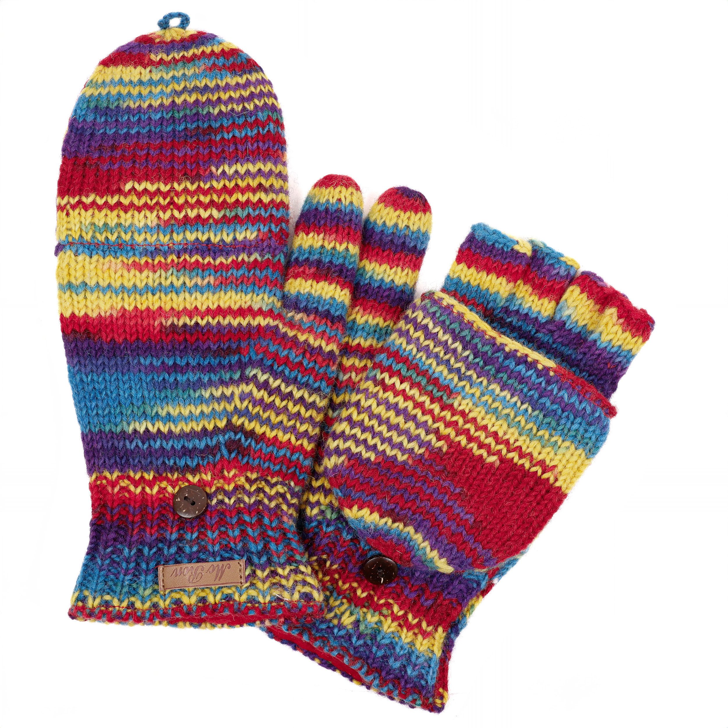McRon Strickhandschuhe Klapphandschuhe, Klappfingerlinge Modell Vanessa