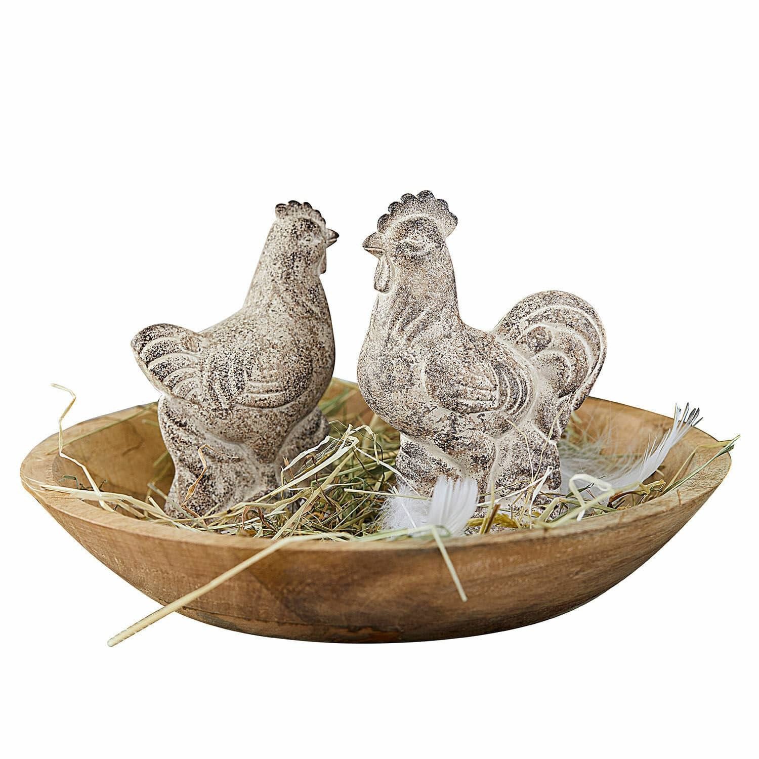 Osterfigur Huhn 2er Set Gesualdo antikbraun