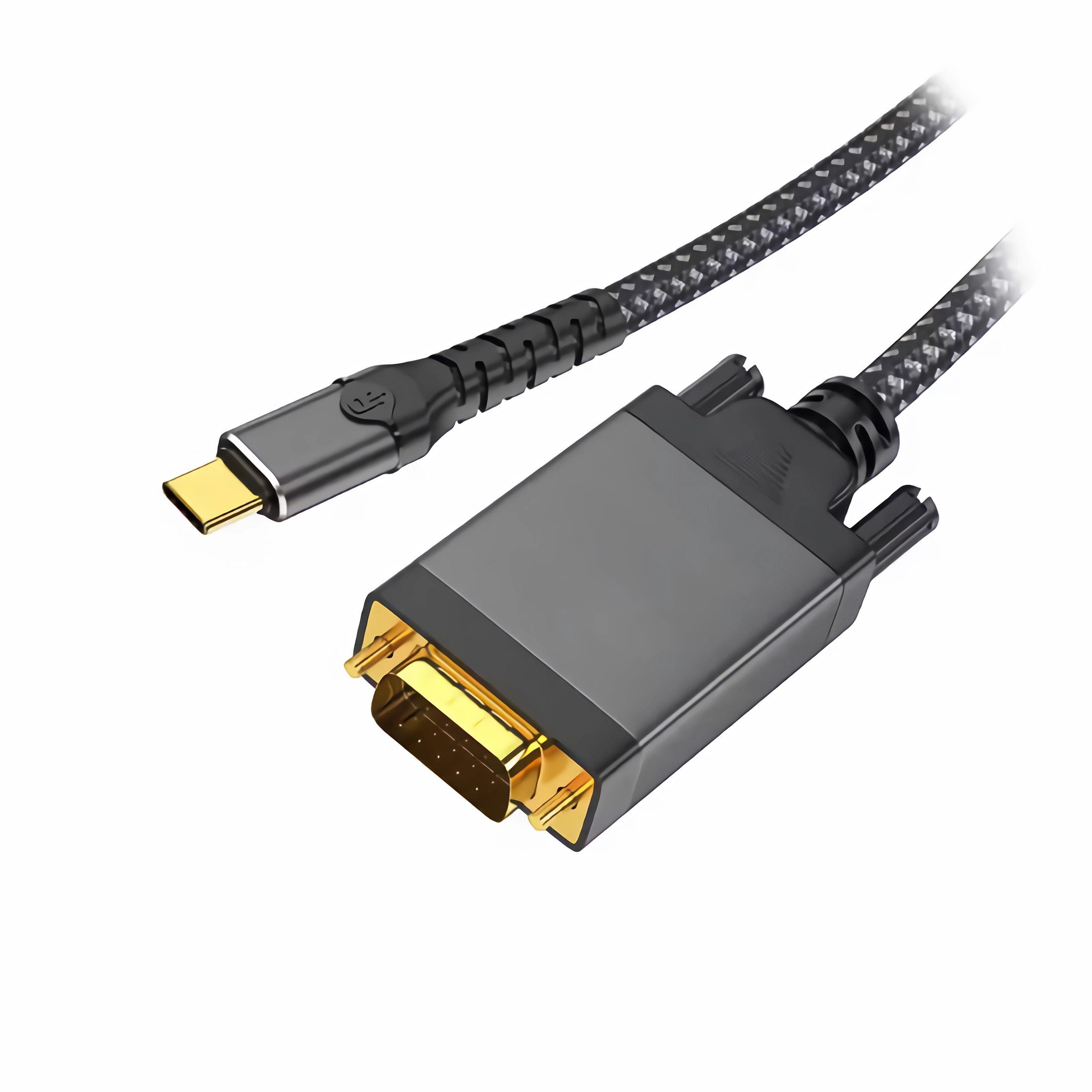 Bolwins L58 USB-C auf VGA Kabel Adapter TV Projektor Monitor USB 3.1 Typ C, 2m Computer-Kabel, USB Typ-C Stecker, VGA Stecker (200 cm), stabile Signalübertragung, Plug & Play, 1080p Full HD