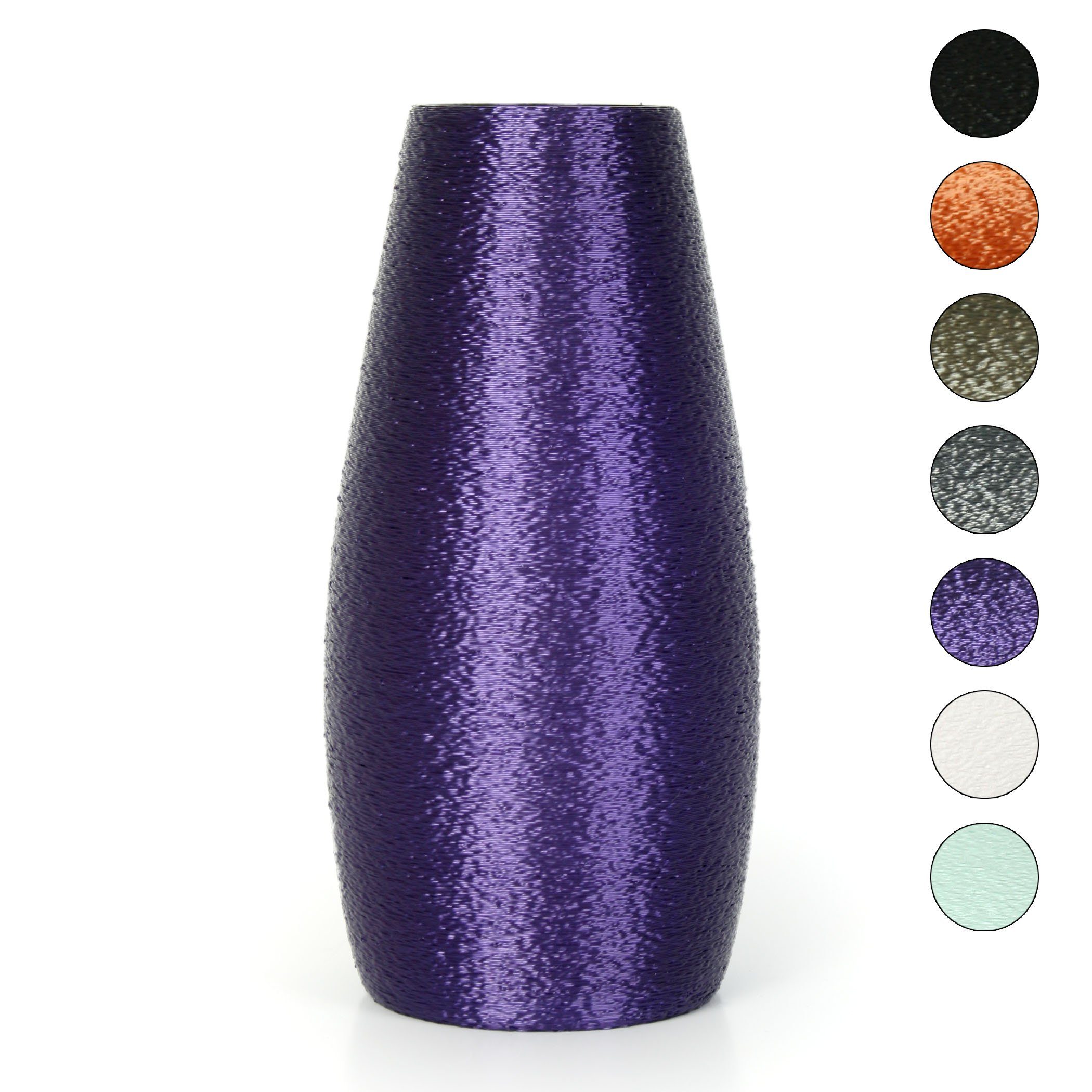 Kreative Feder Dekovase Designer Vase – Dekorative Blumenvase aus Bio-Kunststoff, aus nachwachsenden Rohstoffen; wasserdicht & bruchsicher Violet