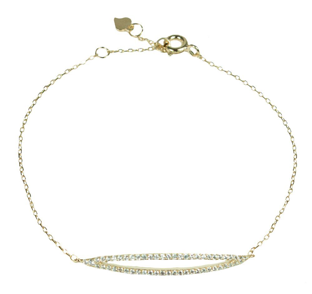 LUISIA® Armband Vergoldetes Damen Armband mit Strass aus Zirkonia - 925 Silber (1-tlg., inkl. Schmuckbox), 925 Sterling Silber