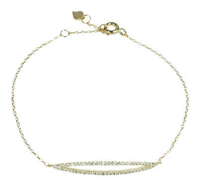 LUISIA® Armband Vergoldetes Damen Armband mit Strass aus Zirkonia - 925 Silber (1-tlg., inkl. Schmuckbox), 925 Sterling Silber