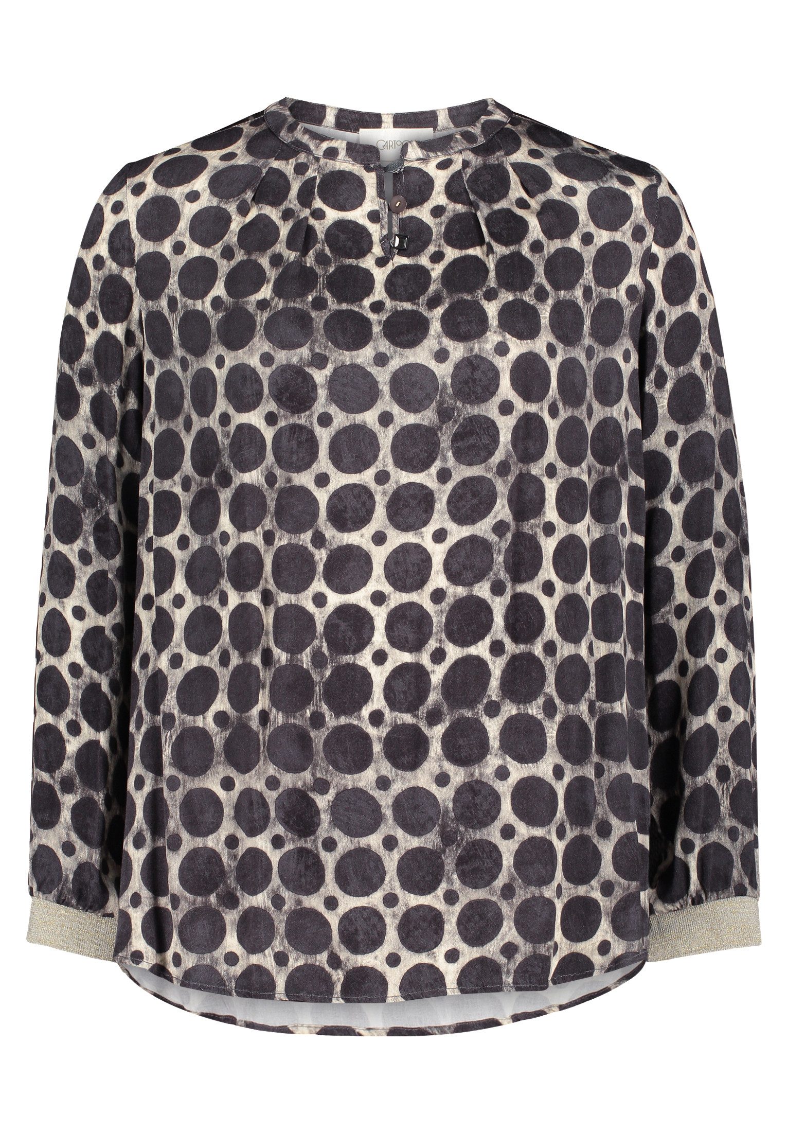 Cartoon Schlupfbluse Damen mit Rippbündchen