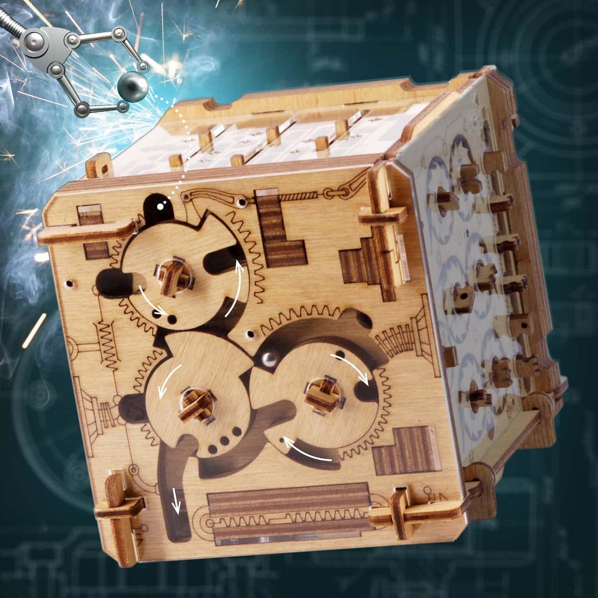 iDventure Spiel Cluebox - Escape Room in einer Box. Cambridge Labyrinth, Knobelspiel, Holzspiel
