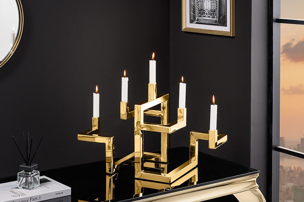 riess-ambiente Kerzenhalter ABSTRACT 50cm gold · Kerzenständer aus Metall i günstig online kaufen