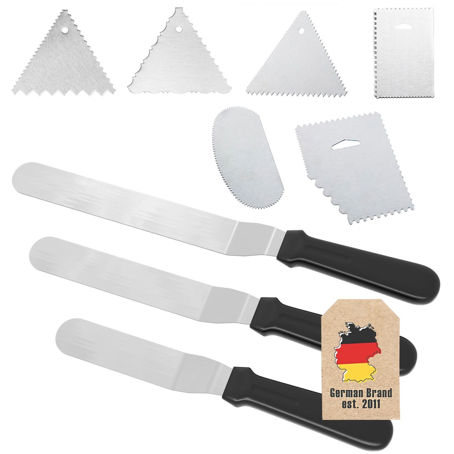 Intirilife Back-Set, (9-tlg), 9-teiliges Back Set mit Küchenschaber Tortenspatel Backen Dekorieren