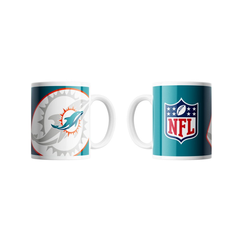 Miami Dolphins Becher Miami Dolphins Classic Mug Shadow Logo & Shield, Keramik