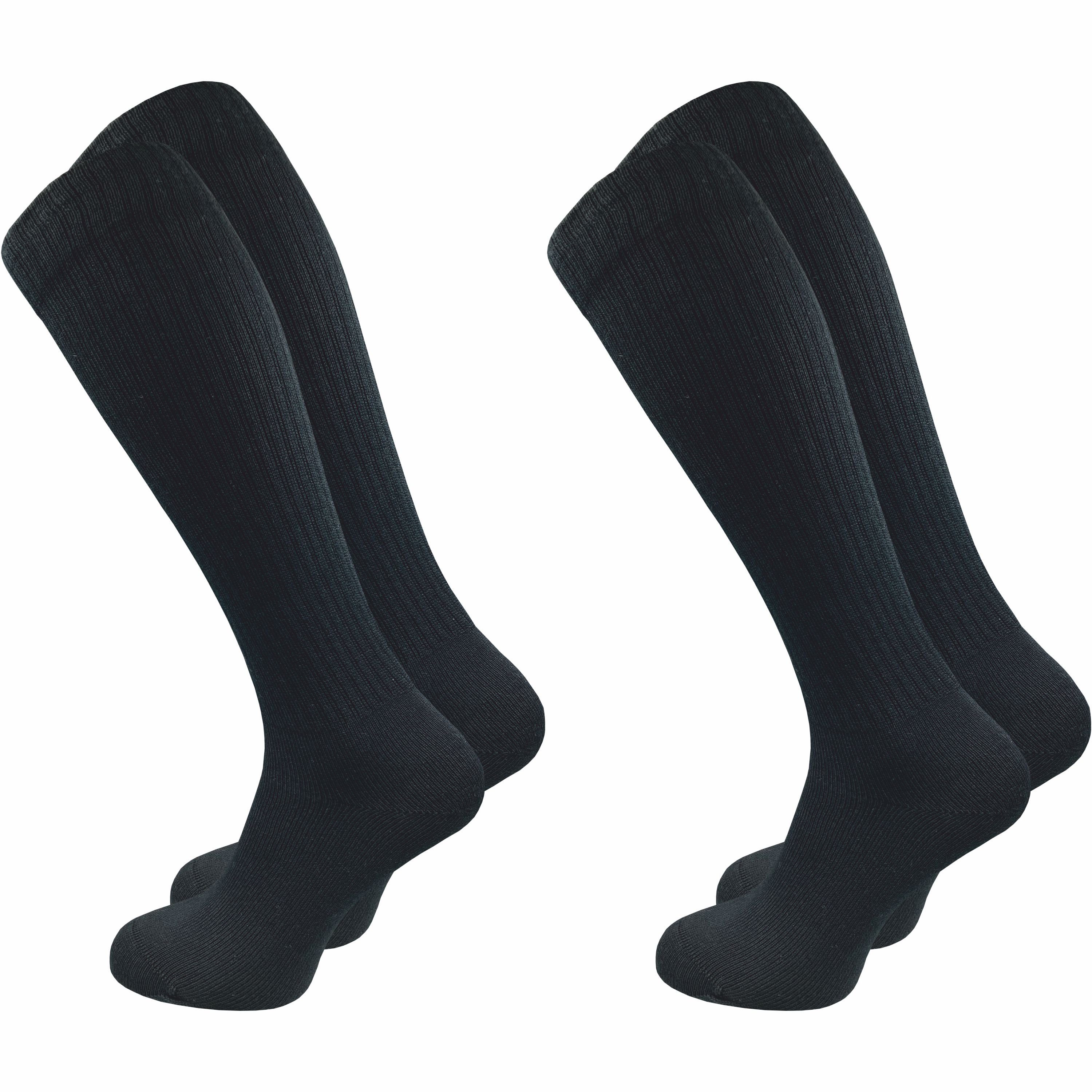 GAWILO Kniestrümpfe Retro für Herren mit stylischen Streifen - weiß & schwarz - Baumwolle (2 Paar) Knielange Socken im sportlichen Look - auch zum Wandern geeignet