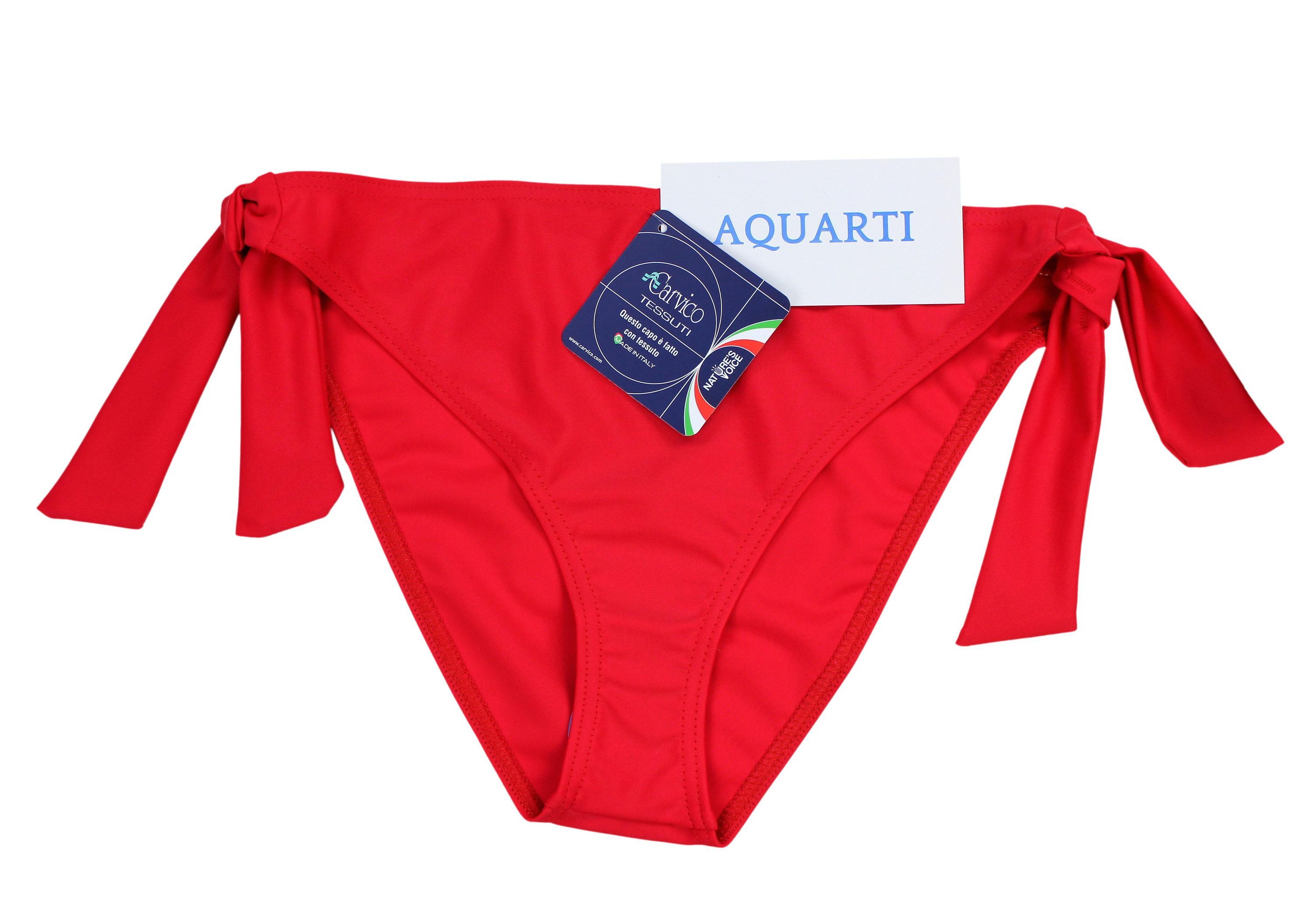 Aquarti Bikini-Hose Damen Bikinihose seitlich zum Binden Hüftslip in schönen Unifarben