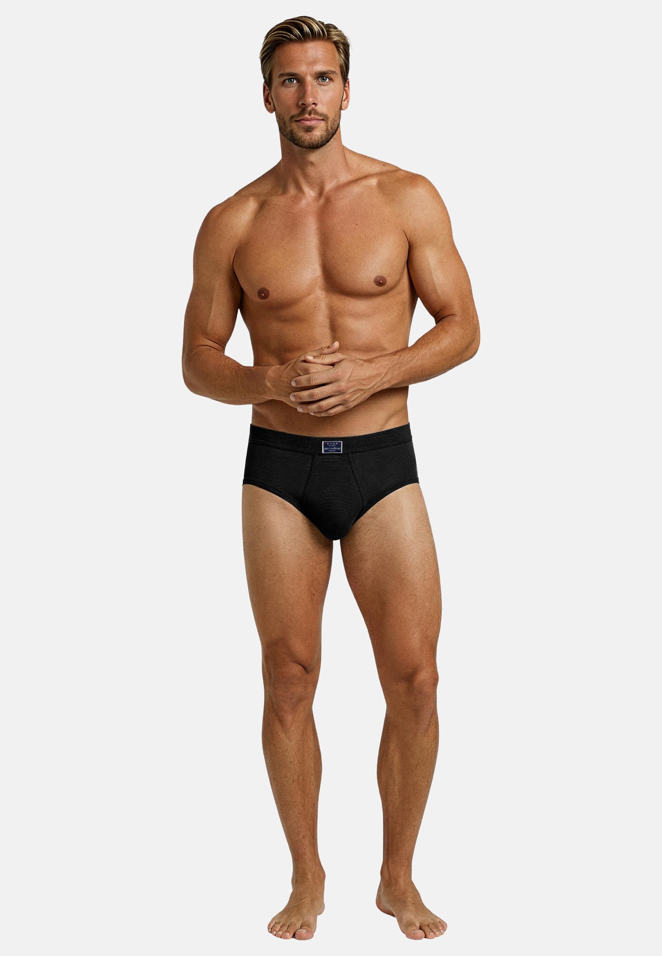 ESGE - Die Wäsche-Macher Slip 3er Pack- Feinripp Jeans (Spar-Set, 3-St) Slip / Unterhose - Baumwolle - mit Eingriff - Ohne Seitennähte