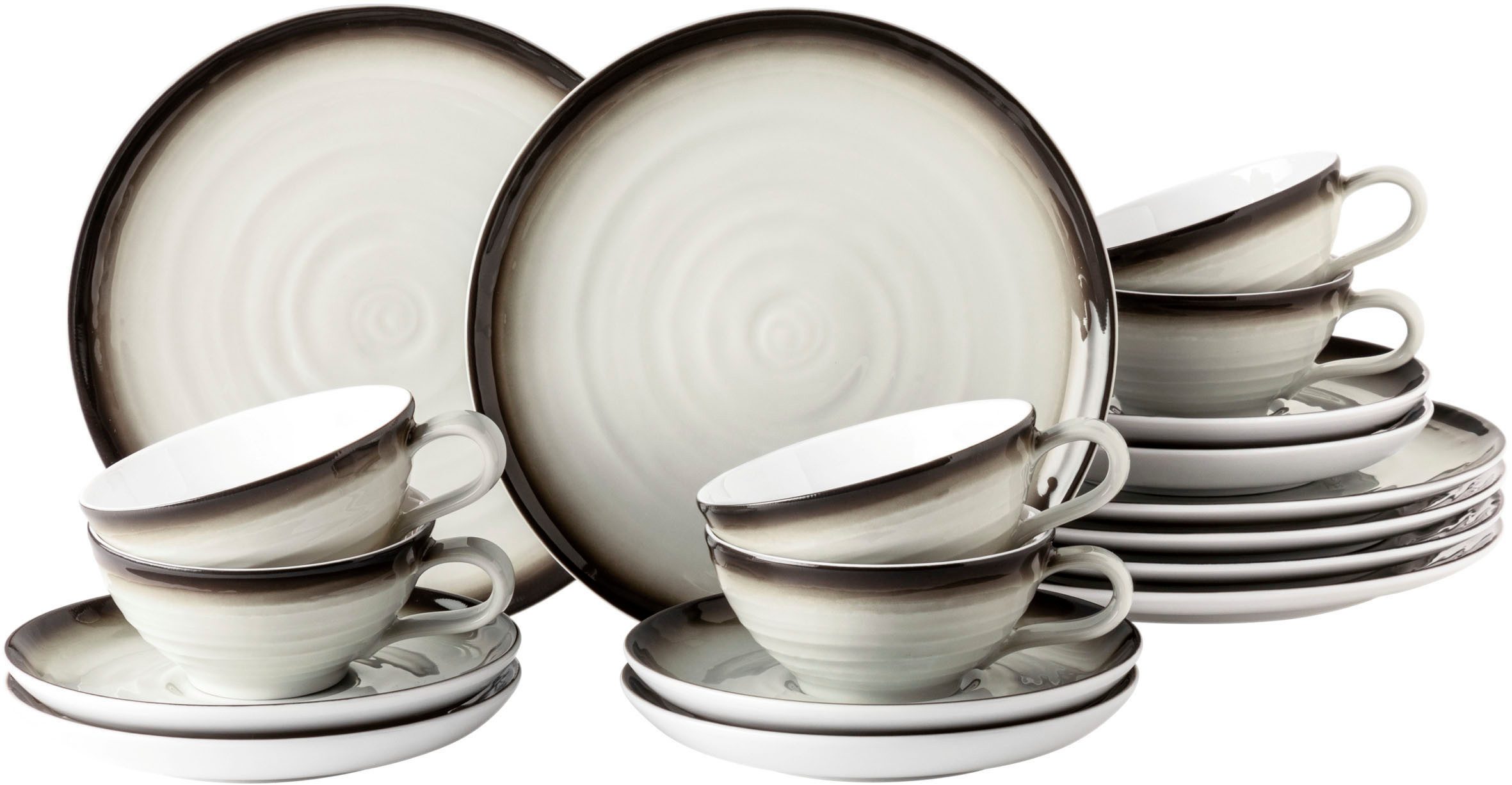 Seltmann Weiden Чайный сервиз Geschirr-Set, 18 Teile, Terra Corso, klein (18-tlg), 6 Personen, Porzellan, Tassen, Teller, Untertassen, Made in Germany, 18 Teile, für 6 Personen