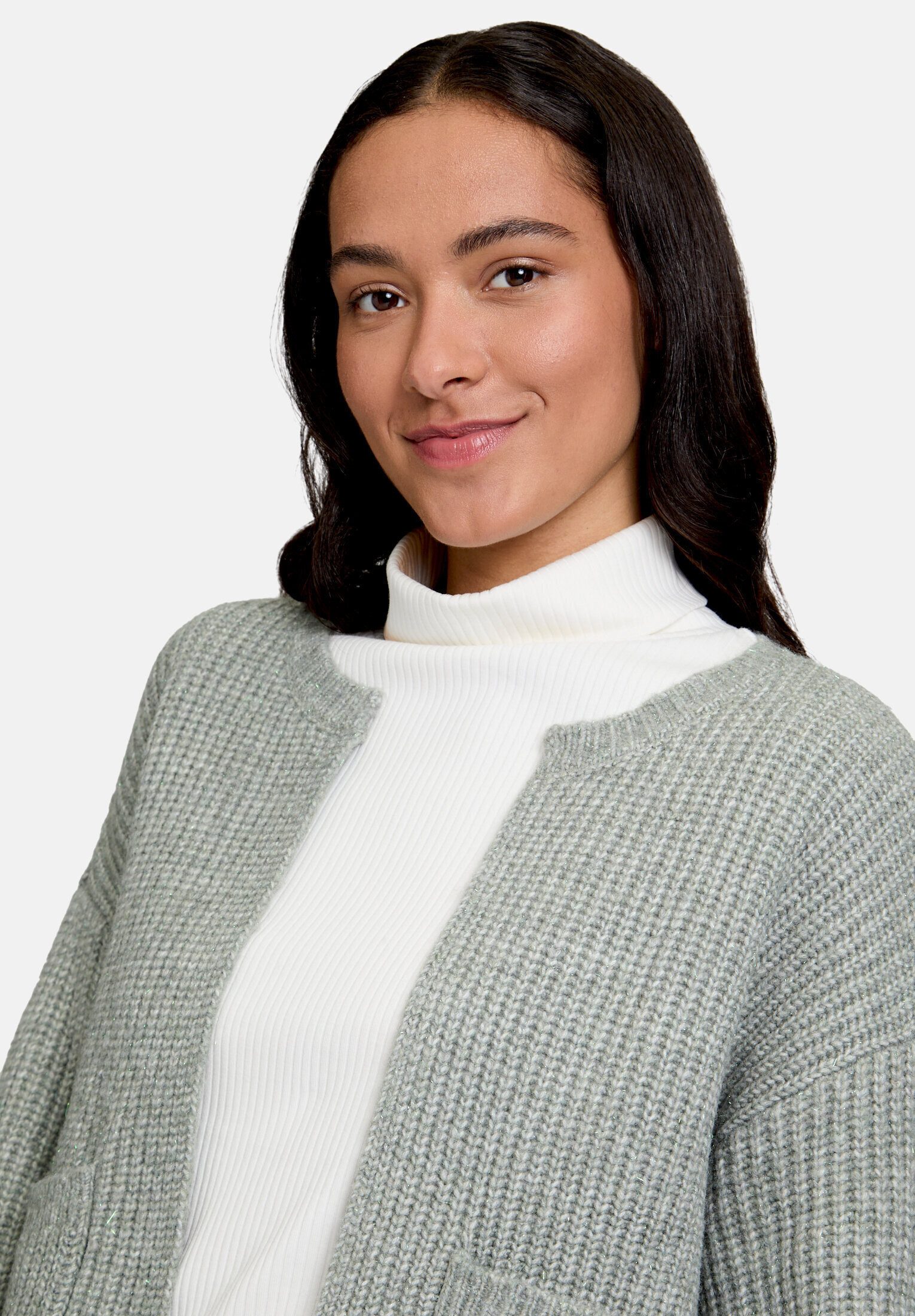 Cartoon Strickjacke Damen mit Taschen (1-tlg)