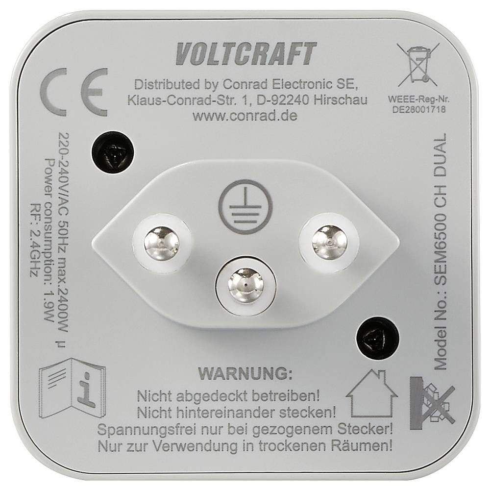 VOLTCRAFT Energiekostenmessgerät SEM6500 CH WiFi Energiekosten-Messgerät DUAL SEM6500 CH DUAL