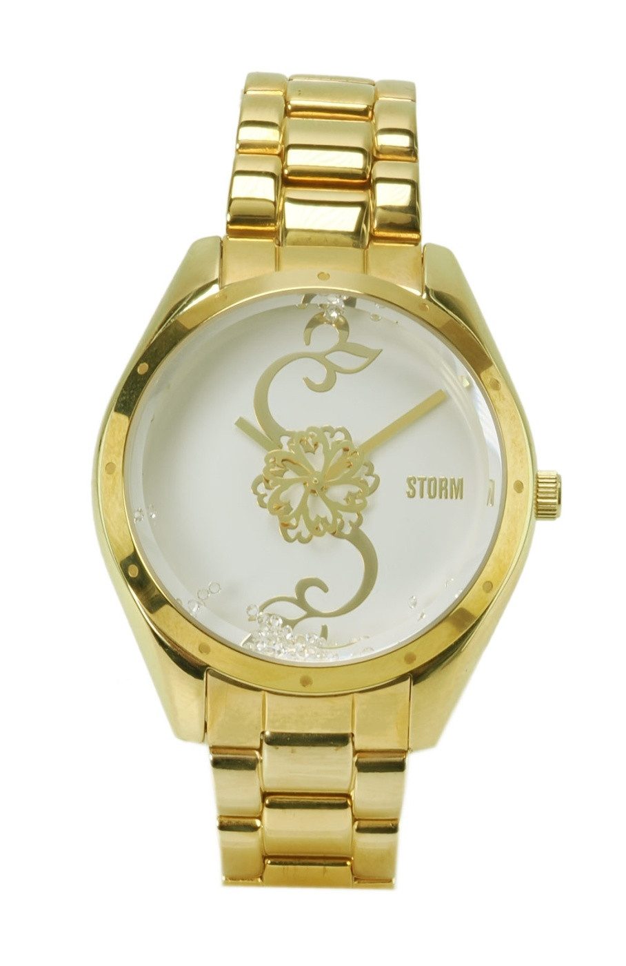 STORM Quarzuhr Storm Damen Quarz Uhr CRYSTELLI GOLD 47153/GD, (Gold), Blumen