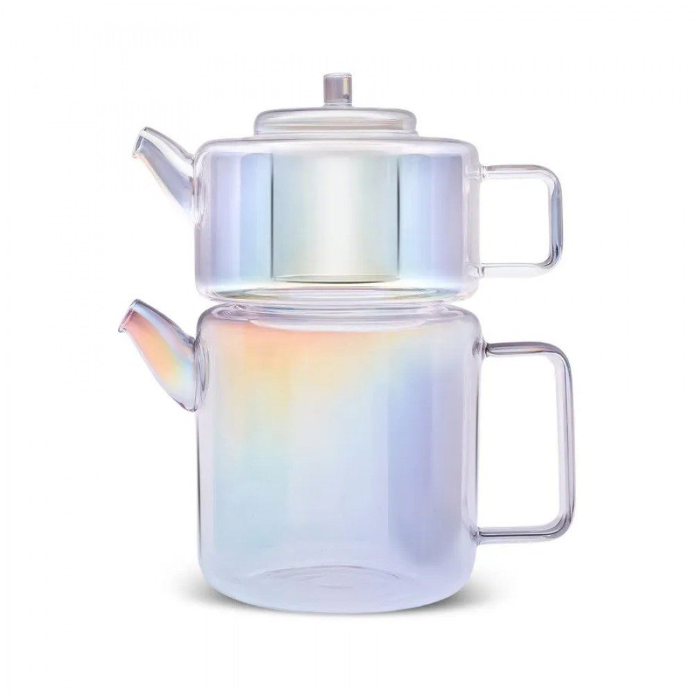 Karaca Teekanne Karaca Flat Borosilikat Glas-Teekannen-Set Luster, 2.9L, Glanz-Optik – Bild 2 von 2