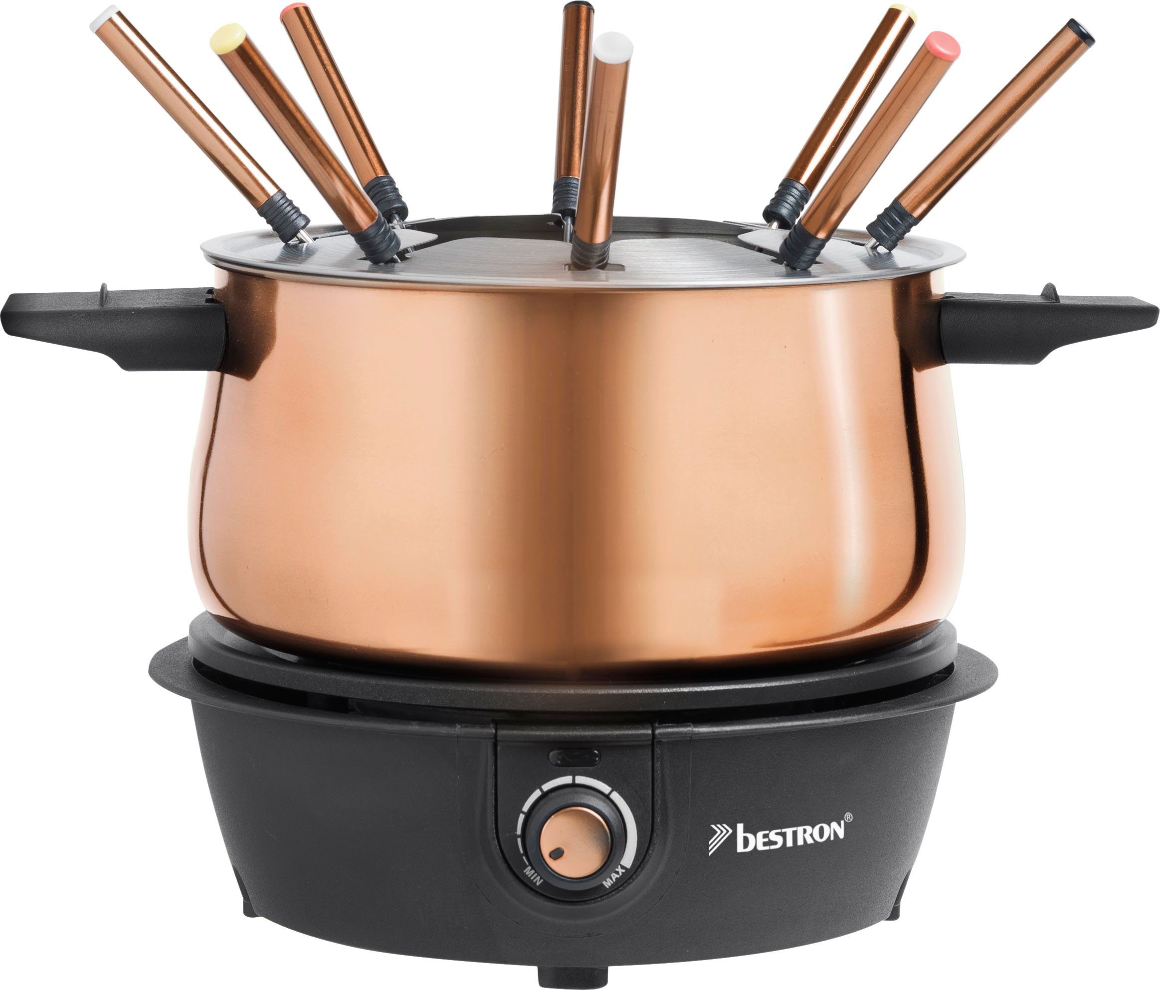 bestron Fondue AFD850CO, 1,5 l, Stilvolles Fondue Set für gemeinsames