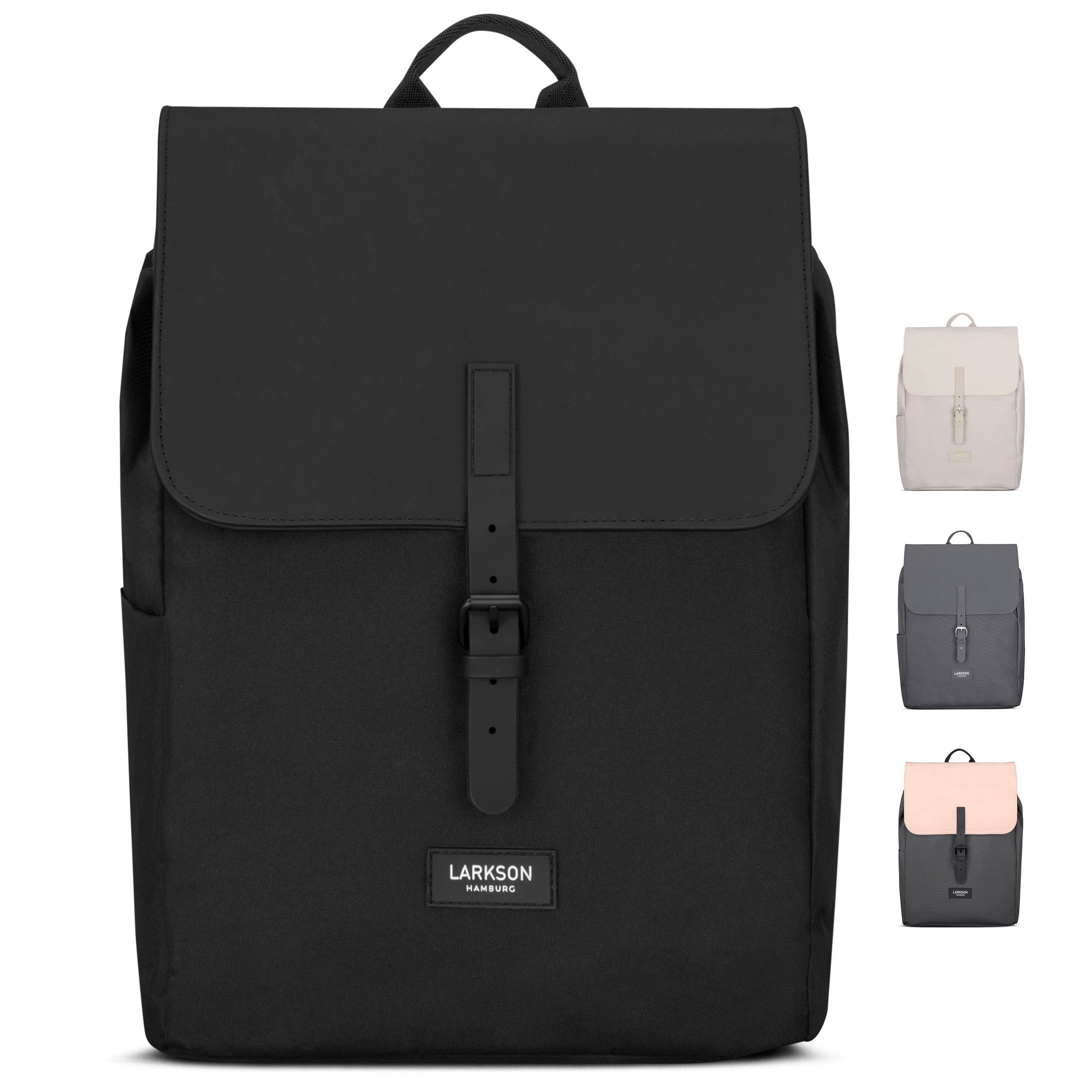 LARKSON Cityrucksack Ida Laptop Rucksack Damen Herren Klein Elegant, Anti Diebstahl Seitentasche, Laptopfach, Wasserabweisend