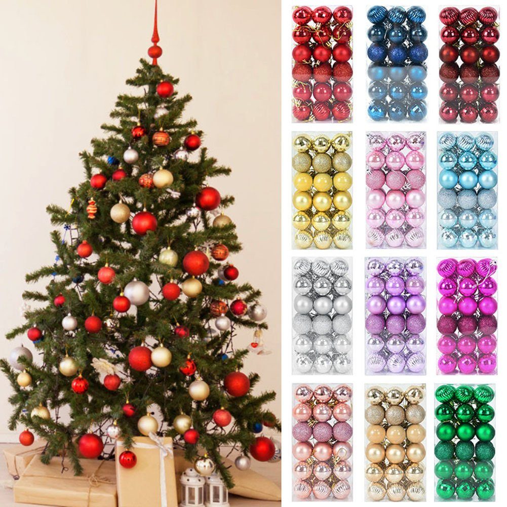 Blusmart Christbaumschmuck Weihnachtsbaumkugel, Weihnachtsparty, Hängende Ornament, weiß Kugel, und rot Christbaumschmuck