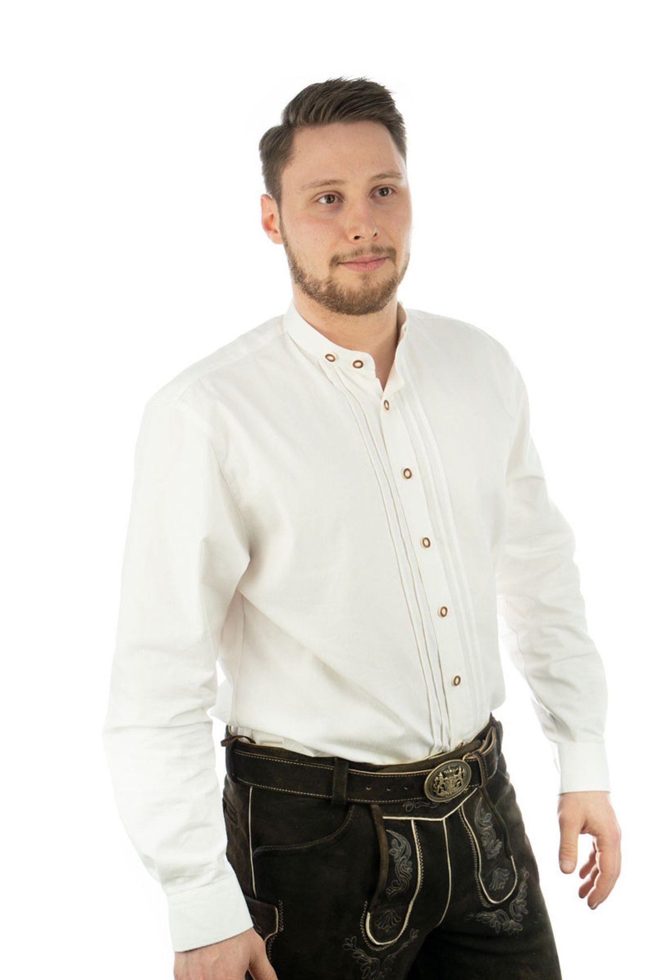 Langarmhemd mit Biesen Trachtenhemd 2x2 Herren Plaioq OS-Trachten