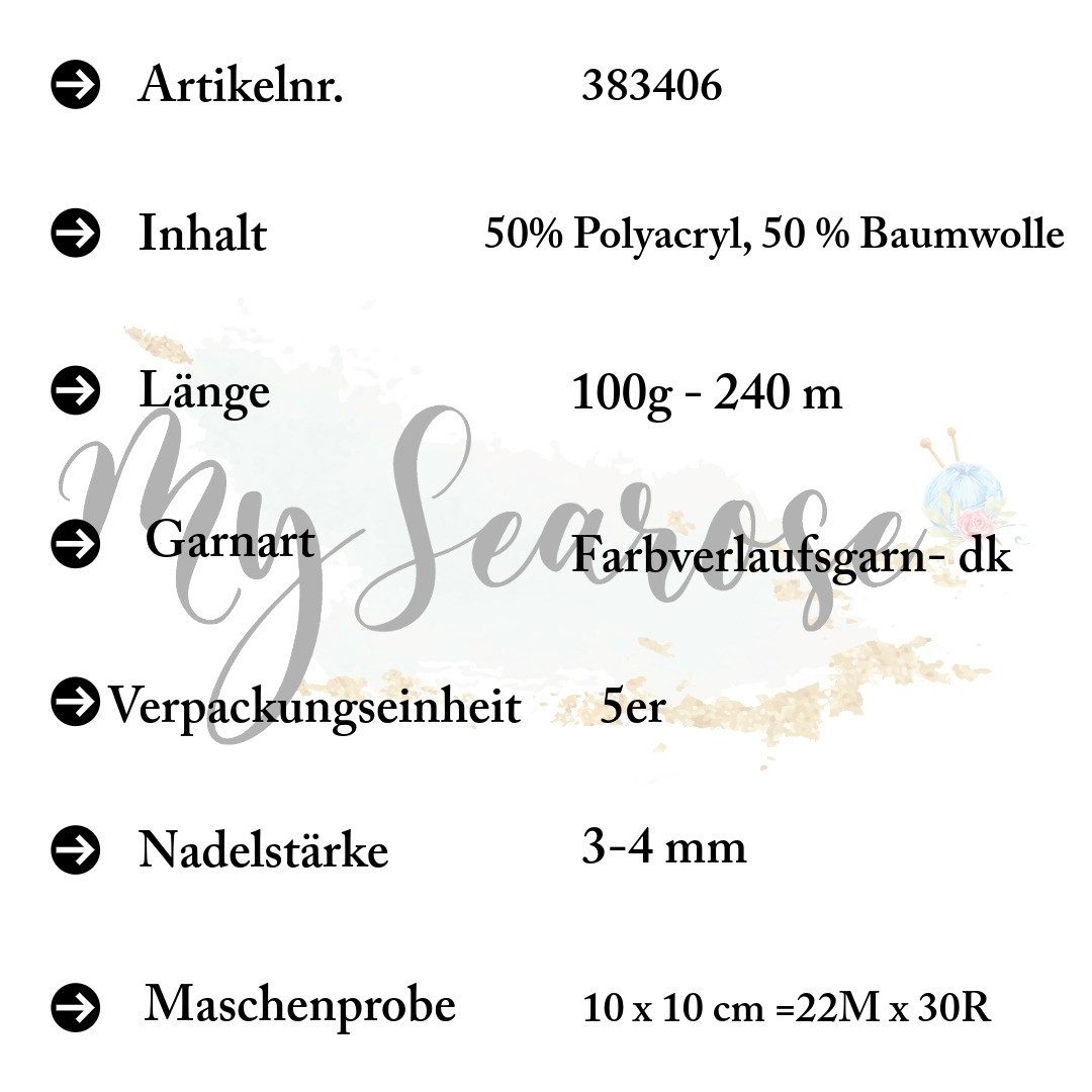 Rico Design 5 x RICO DESIGN CREATIVE CHIC-UNIQUE COTTON DK Häkelwolle, 240 m