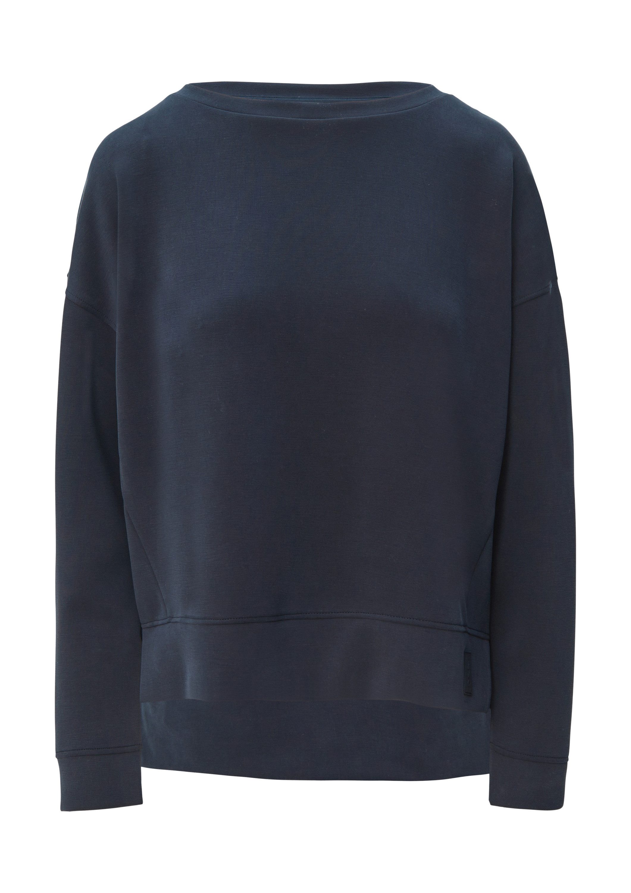 comma Sweatshirt Sweatshirt Weiches Sweatshirt mit Schlitz am Saum