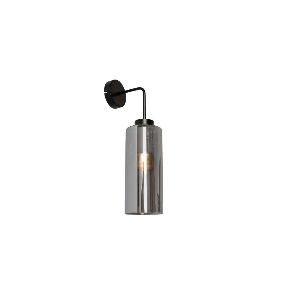 Qazqa Wandleuchte Laura, ohne Leuchtmittel, Warmweiß, QAZQA Wand­leuchte, e27, Grau, Glas, Art Deco