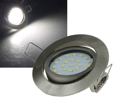 ChiliTec Deckenleuchten LED-Einbauleuchte neutralweiß 80x26mm, 4W, 350lm, Edelstahl gebürstet