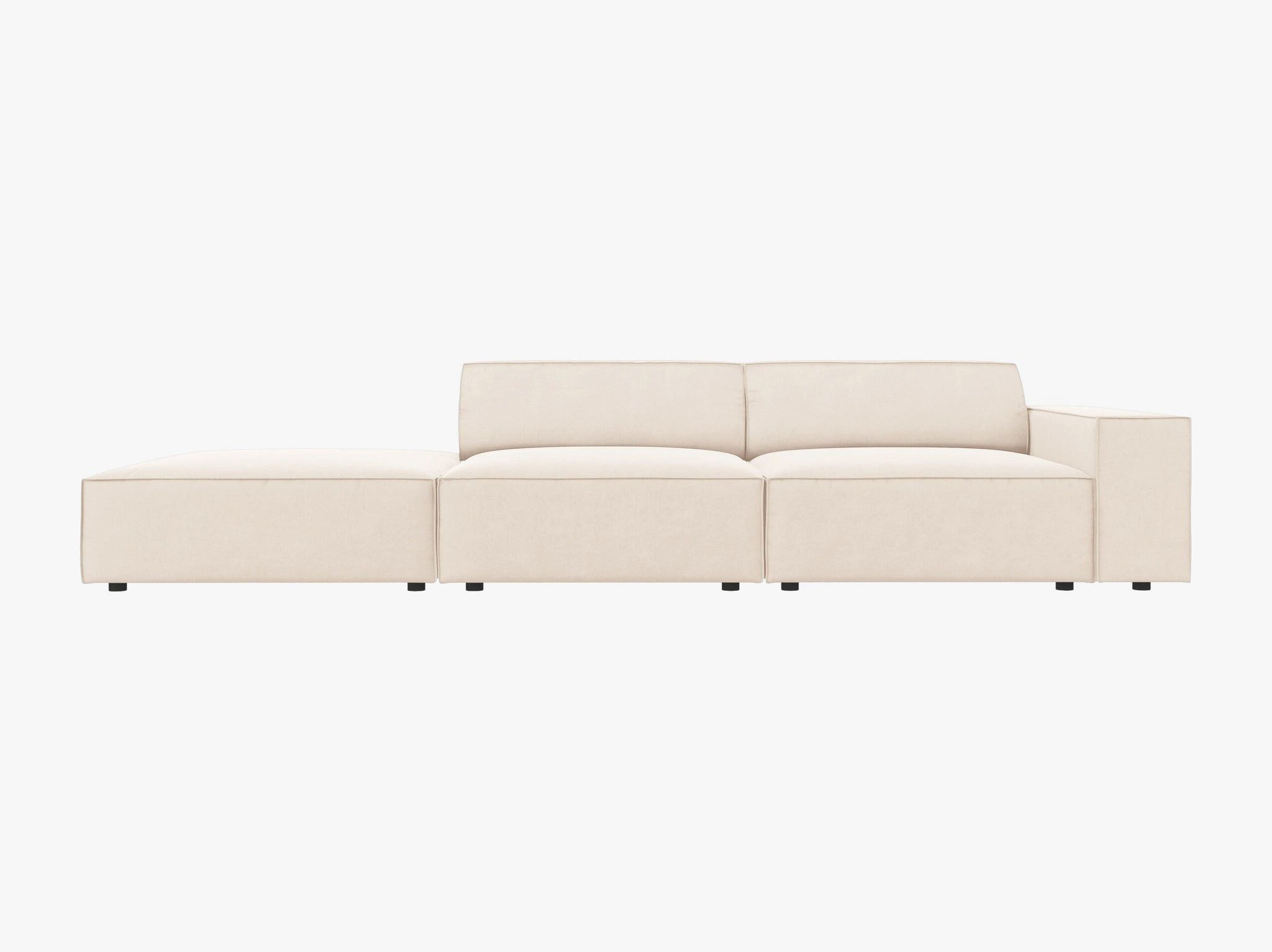 Micadoni Sofa Jodie, 3-Sitzer eine Seite offen