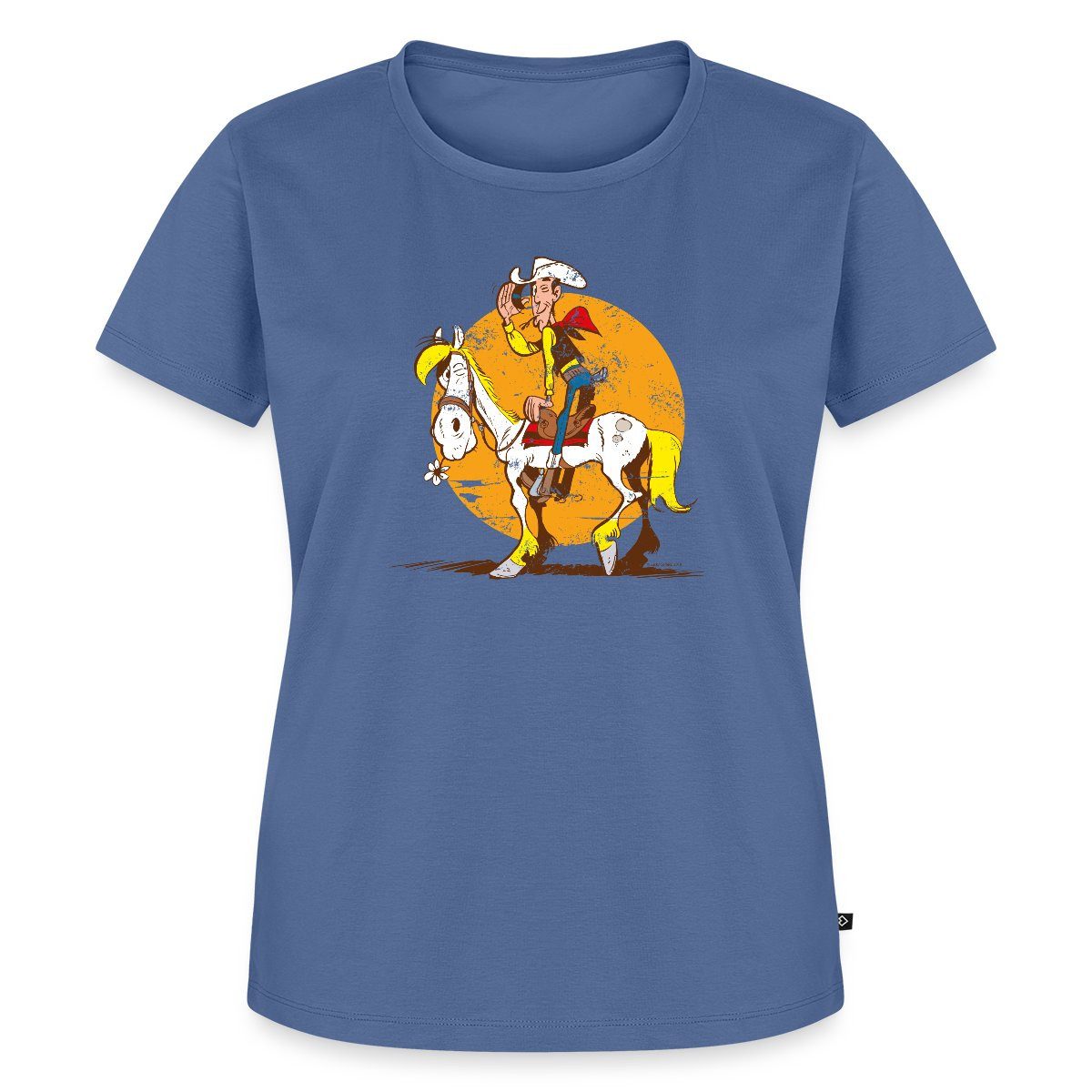 T-Shirt Lucky Luke Jolly Jumper im Sonnenuntergang Frauen Premium T-Shirt