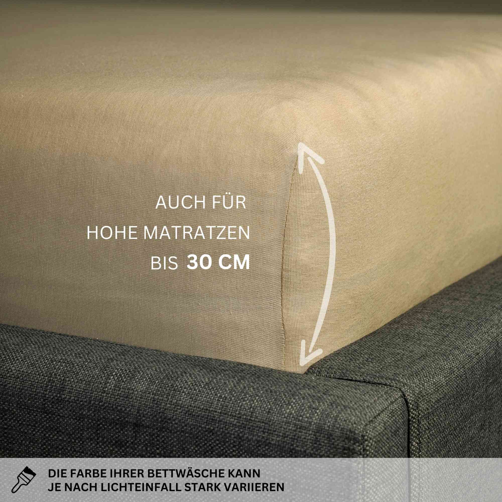 Esprit Spannbettlaken PREMIUM Spannbettlaken, Mischgewebe, Gummizug: rundum, (2 Stück), 100 x 200 cm - 2er Set in Beige – Bild 5 von 5