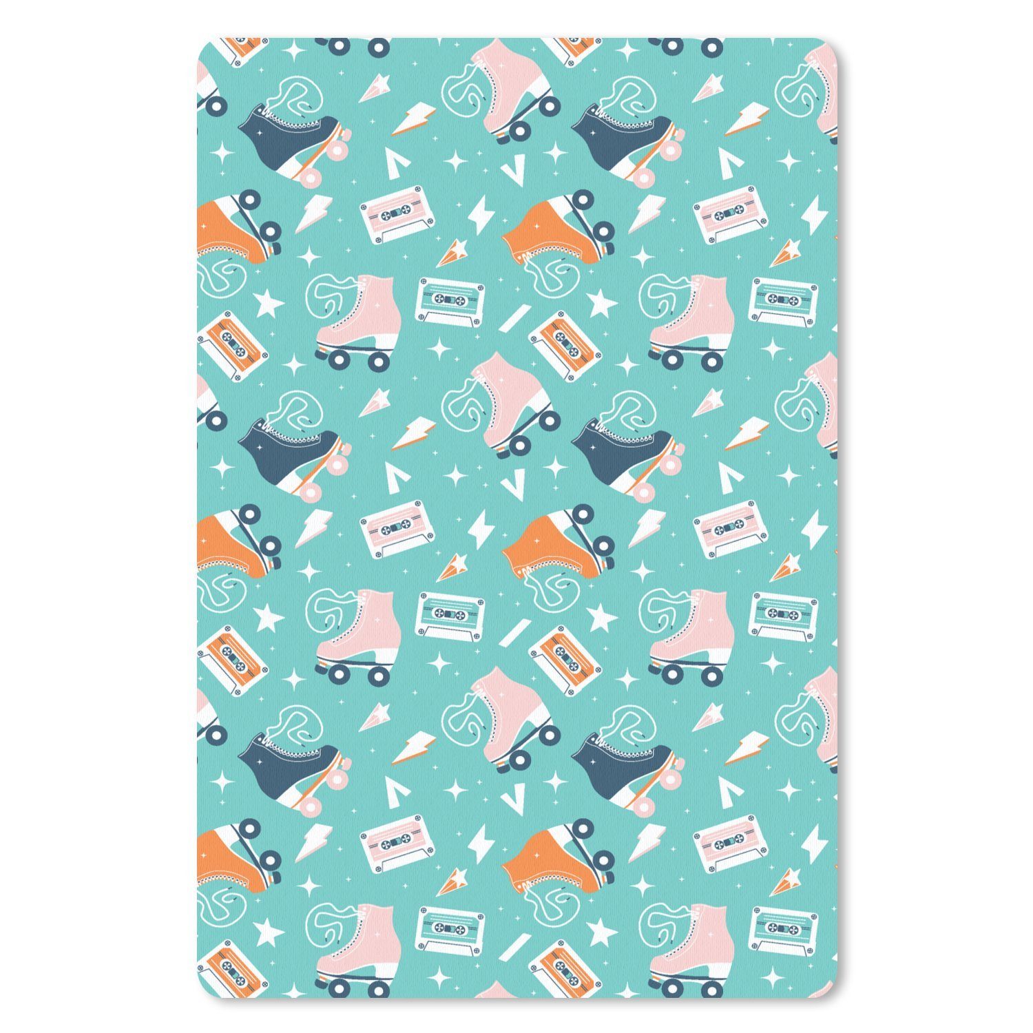 MuchoWow Mauspad Rollschuhe - Schnittmuster - Vintage (1-St), Maus Pad Klein, Gaming Zubehör, Büro Deko, 18x27 cm