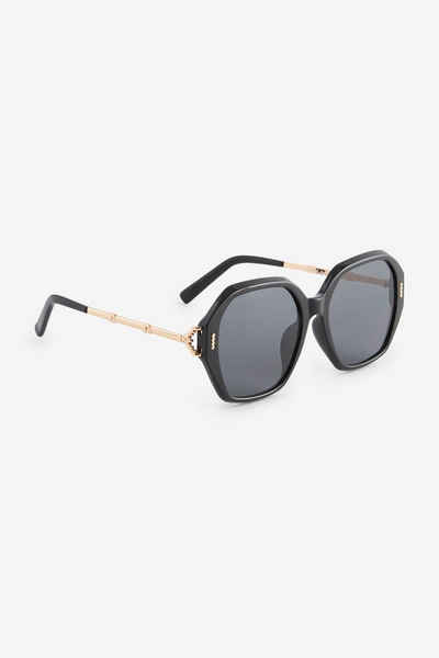 Next Sonnenbrille Große sechseckige Sonnenbrille mit Metallbügeln (1-St)