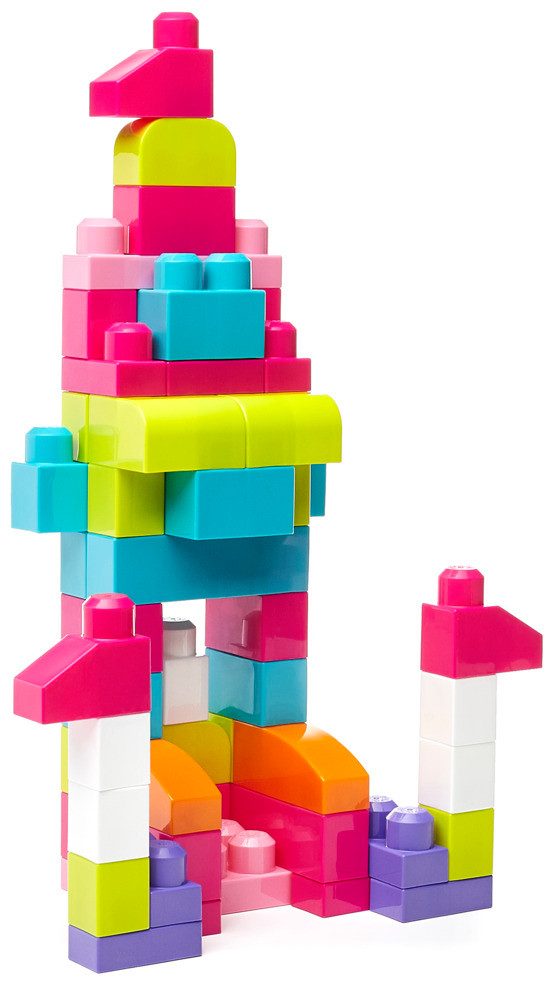 Mattel® Lernspielzeug MEGA BLOKS Bausteinbeutel pink 60 Stück – Bild 3 von 5