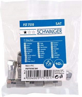 Schwaiger FST7510 241 TV-Adapter F-Stecker zu F-Buchse, für Koaxialkabel