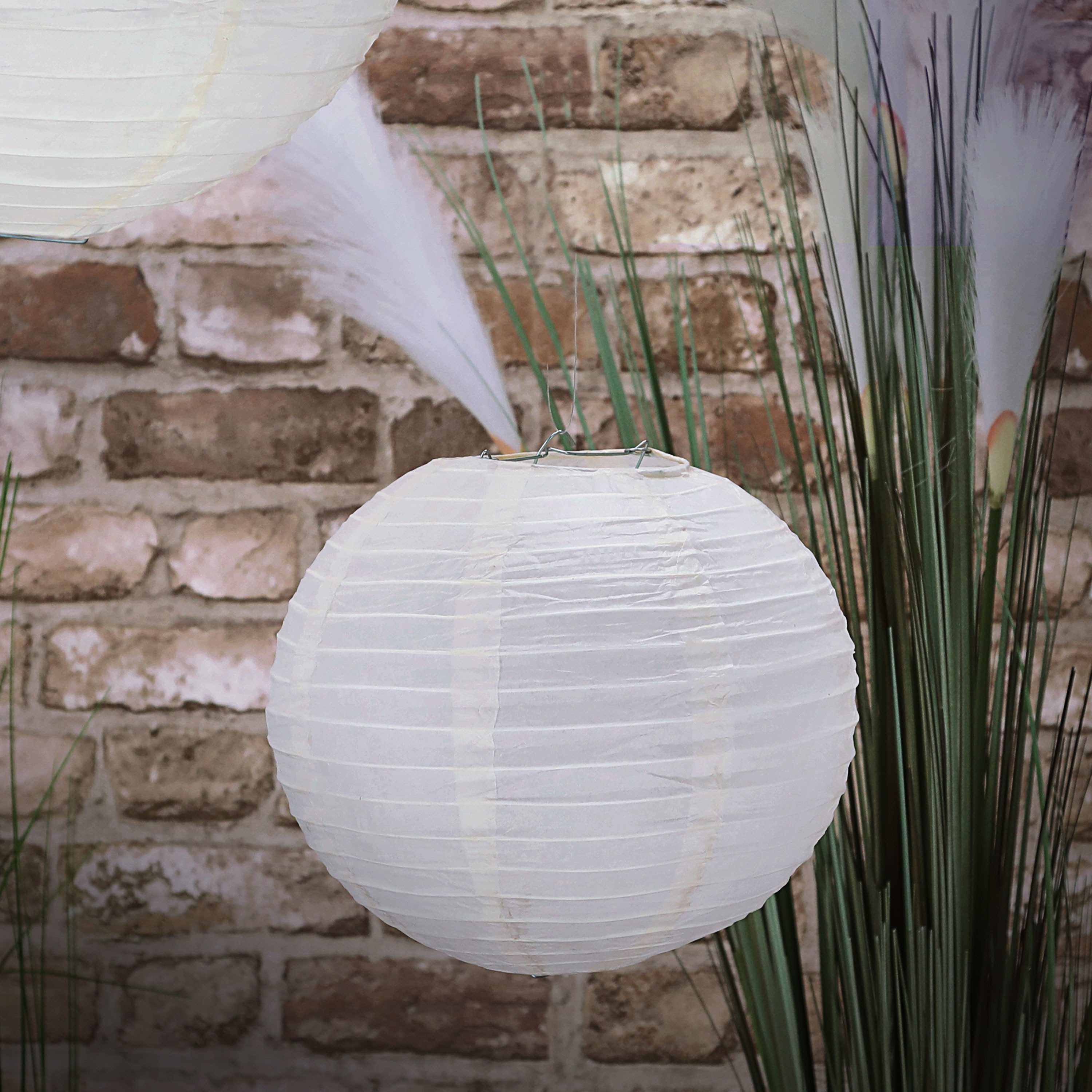 CEPEWA Lampion Papierlampion 12er Set Papier Ø25cm weiß Laterne Lampion Ballon Deko