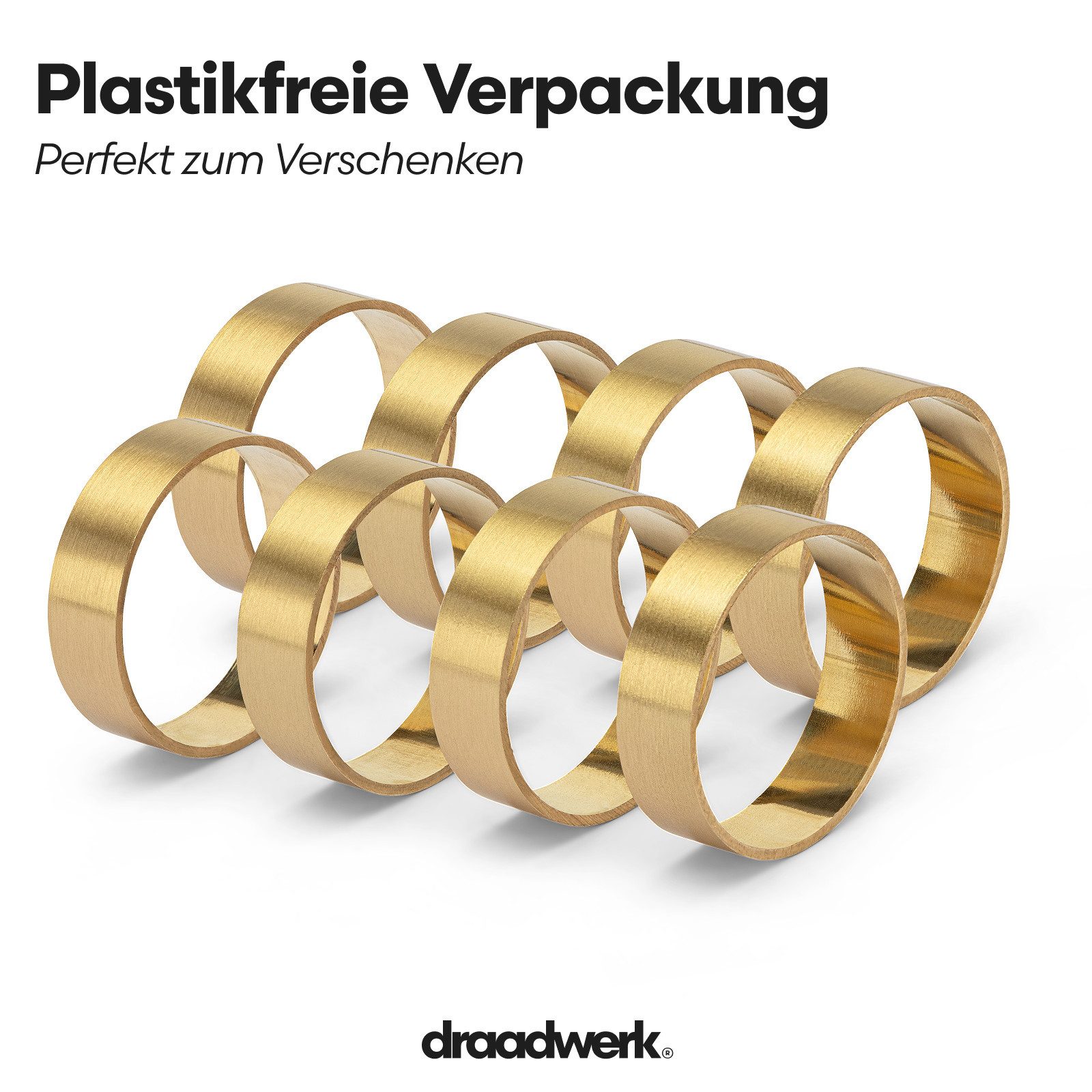 draadwerk® Serviettenring Serviettenringe 4er/8er Set, Aus echtem Messing, (8-tlg) – Bild 4 von 5