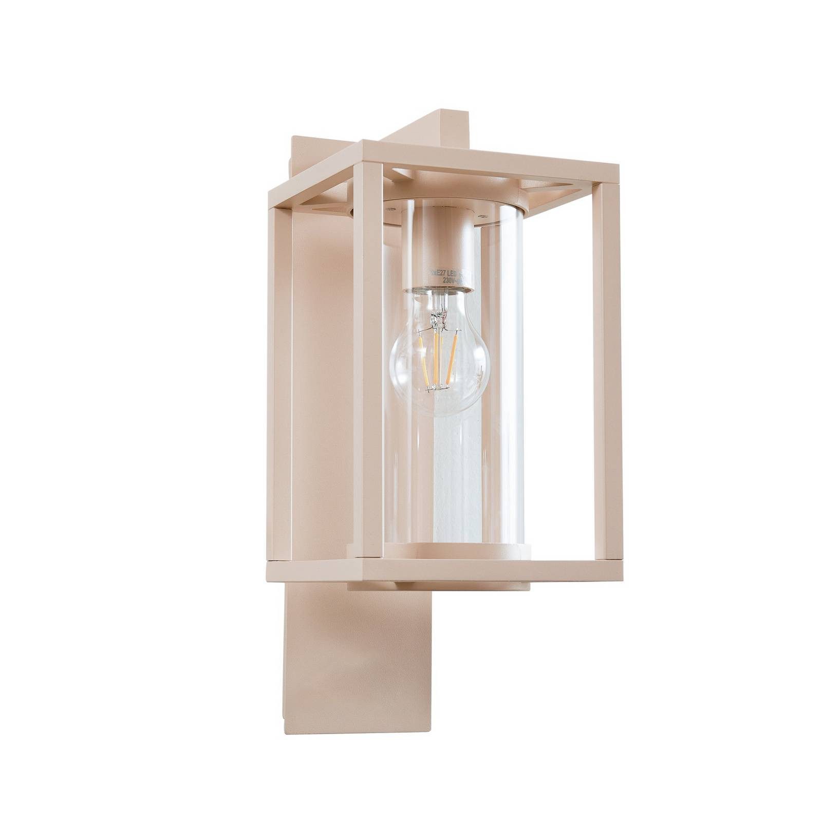 Lucande Außen-Wandleuchte Ferda, Metall, Creme IP44, 1 x 15 W LED