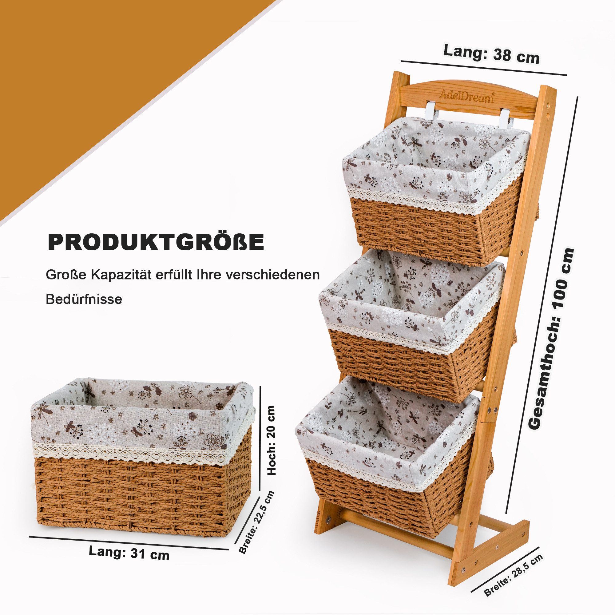 AdelDream Wäschekorb AdealDream Wohnzimmer-Aufbewahrungsregal multifunktion günstig online kaufen