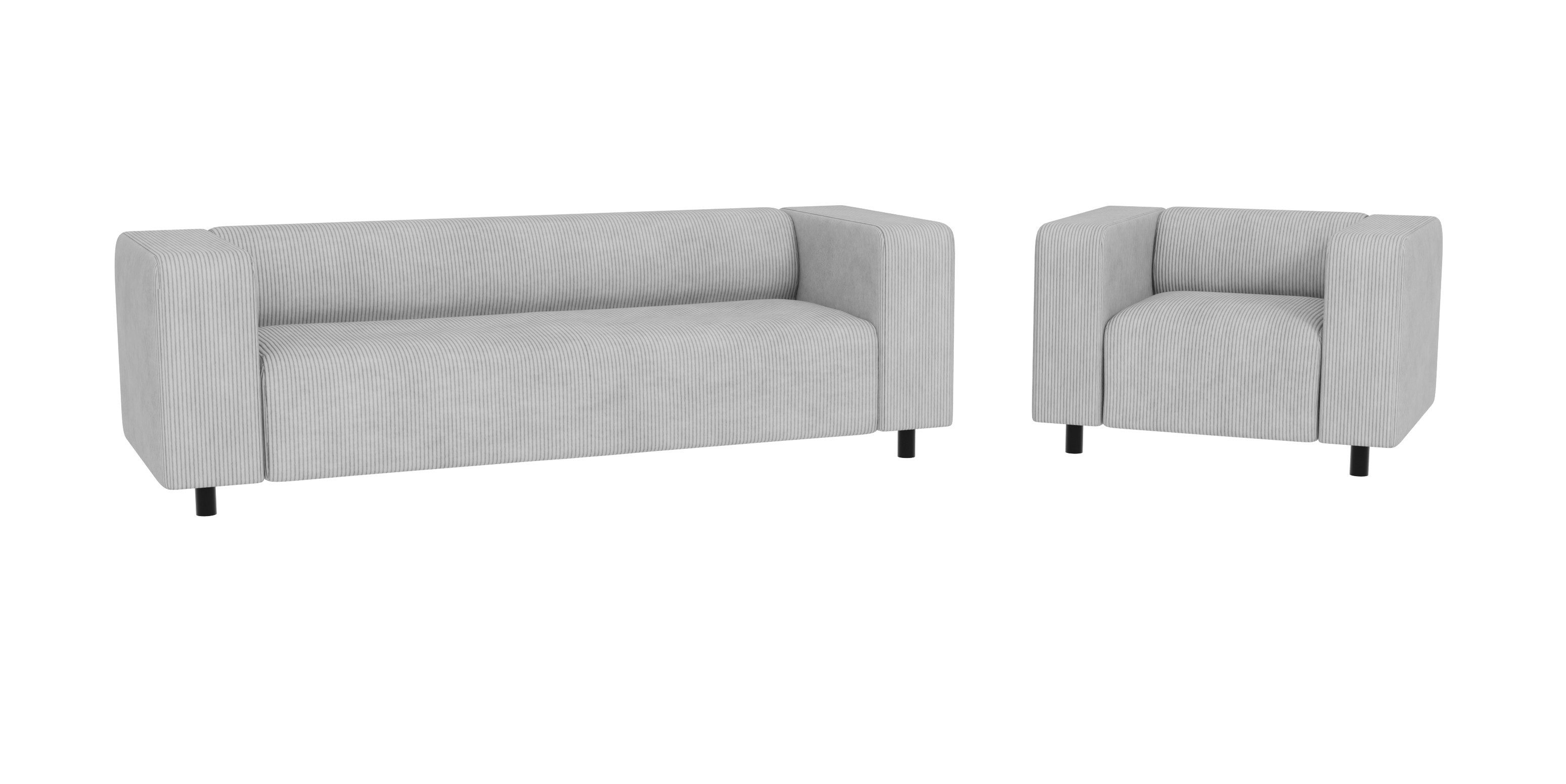 S-Style Möbel Polstergarnitur 3+1 Gustav aus Cord-Stoff mit bequemem Sitz, günstig online kaufen